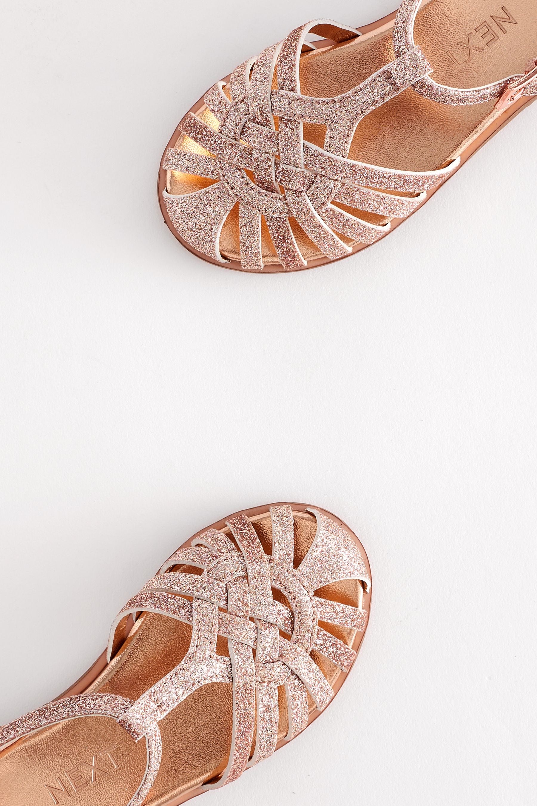 Pink Glitter Fisherman Occasion Sandals