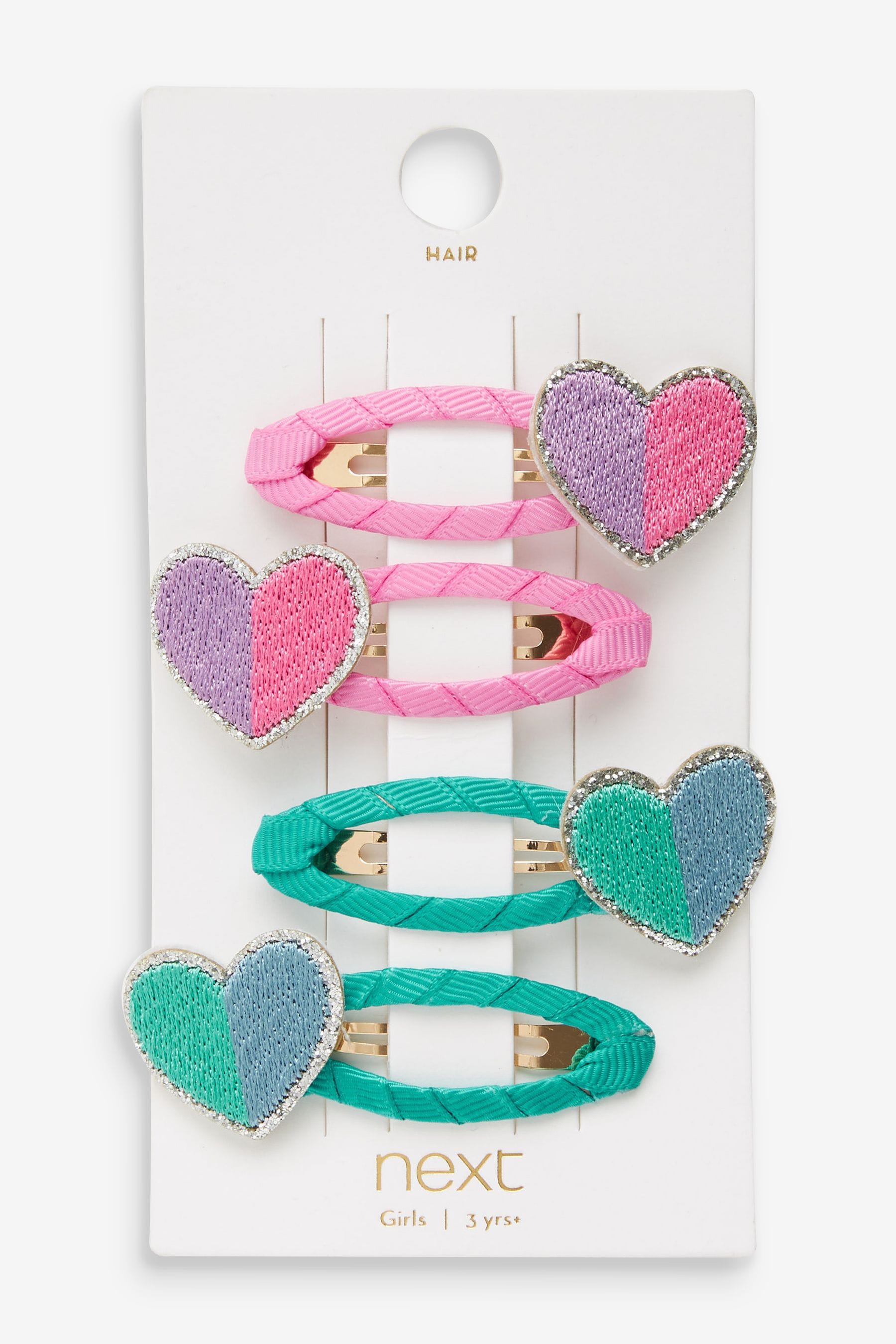 Pink Heart Clips 4 Pack