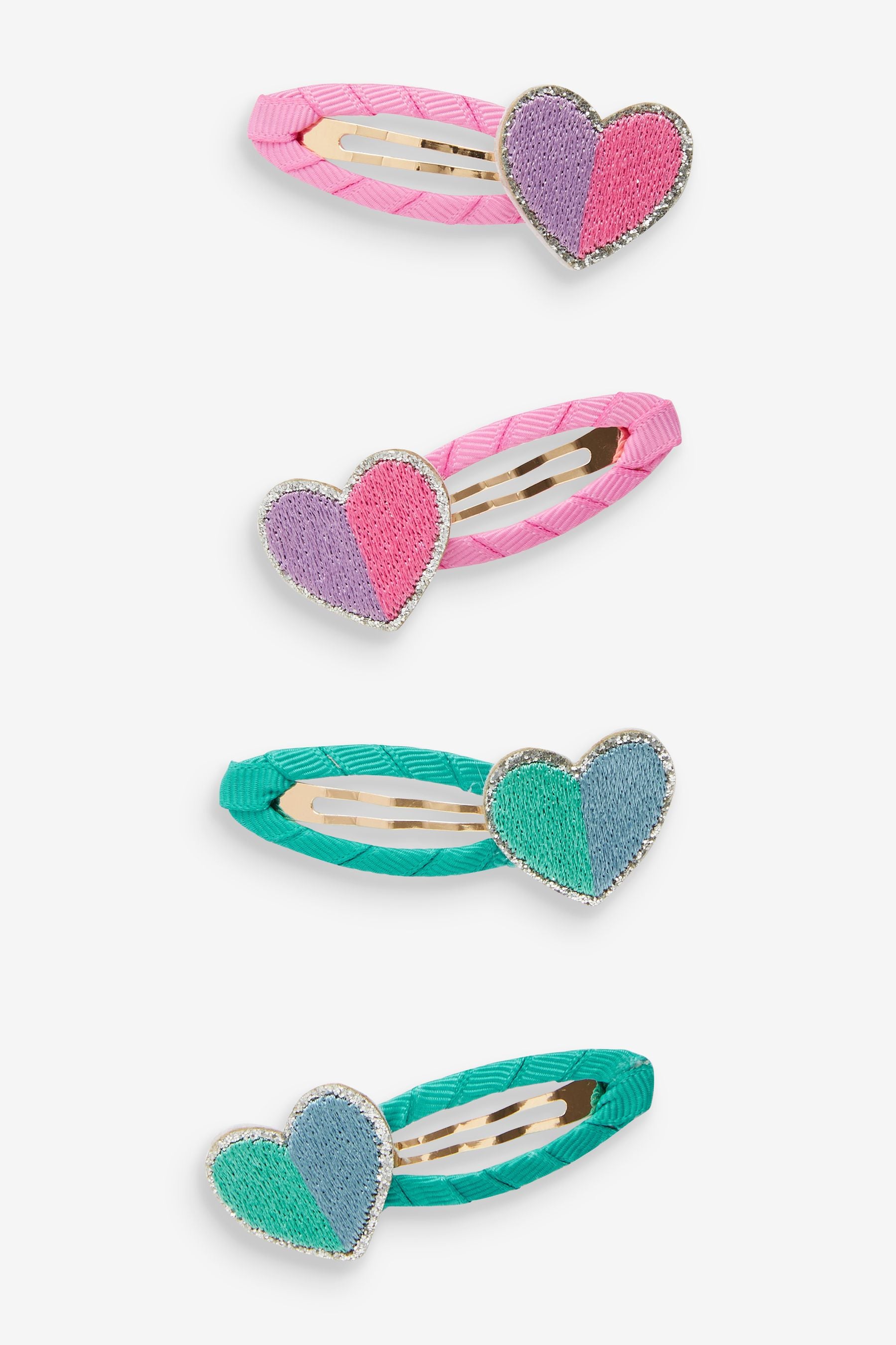 Pink Heart Clips 4 Pack