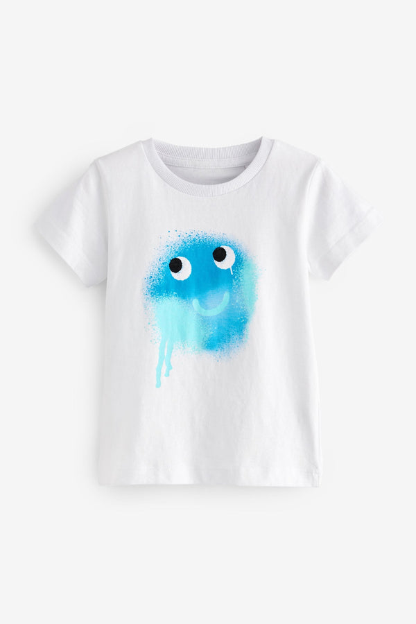 White Short Sleeve Character T-Shirt (3mths-7yrs)