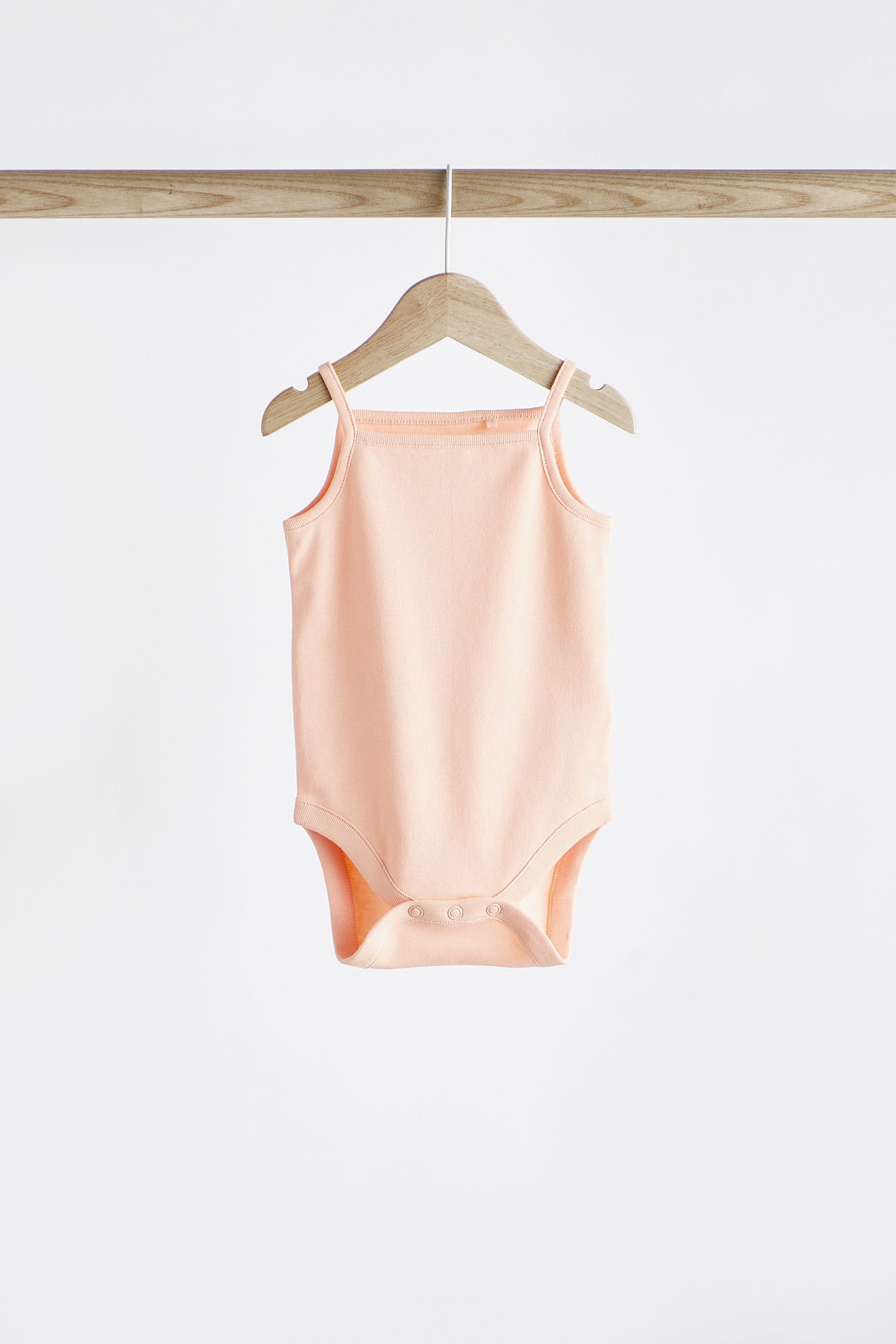 Peach/Green Baby Strappy Vest Bodysuits 5 Pack