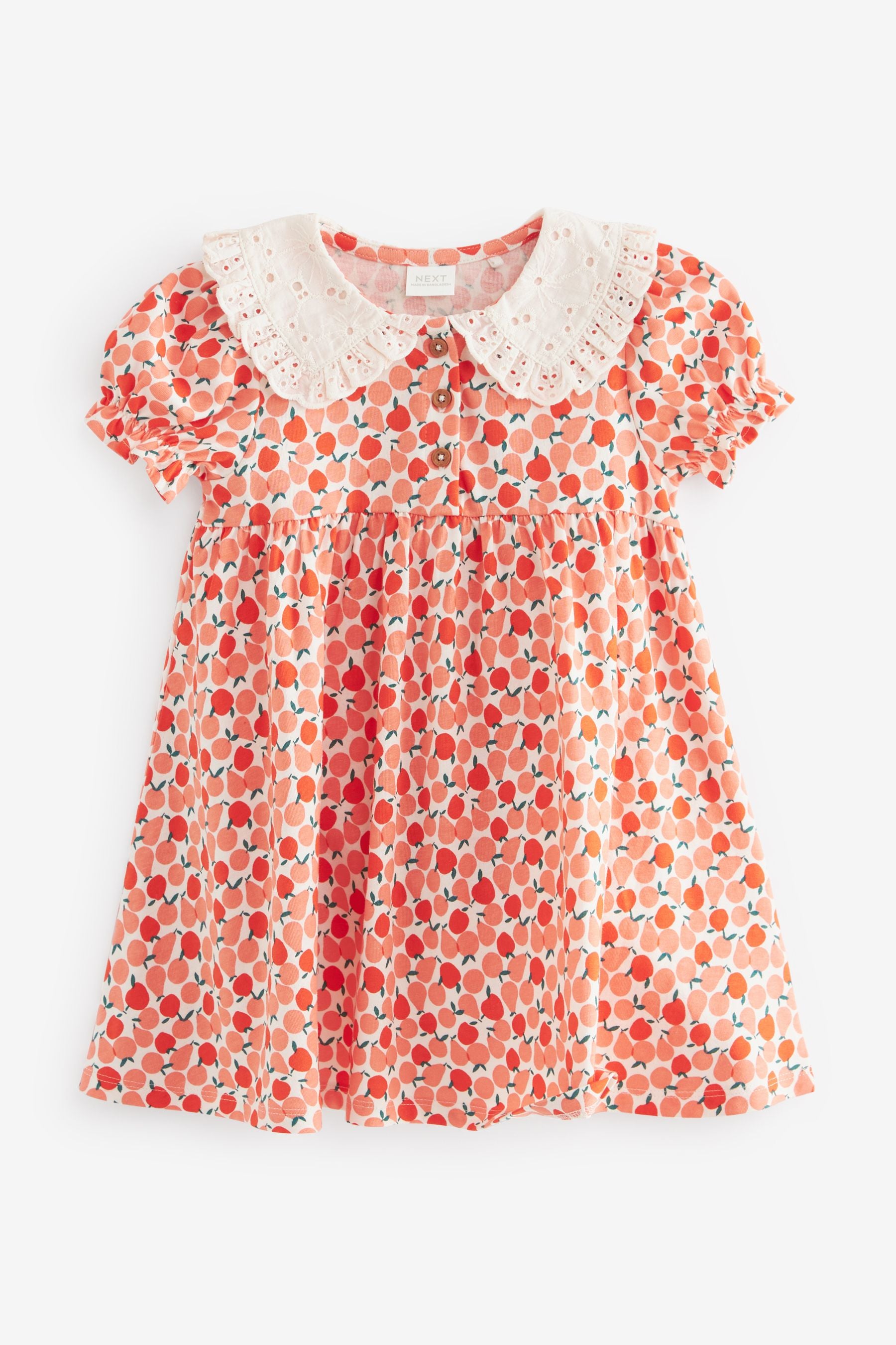 Red Short Sleeve Collar Dress (3mths-7yrs)