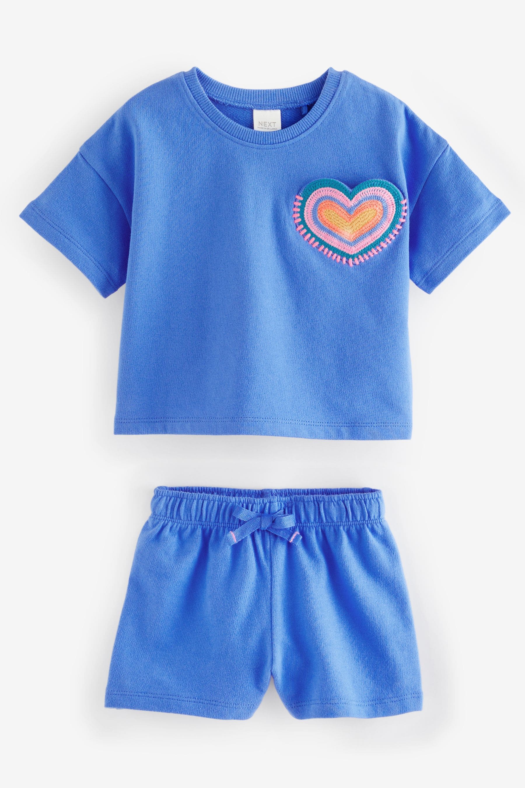 Blue Heart T-Shirt And Shorts Set (3mths-7yrs)