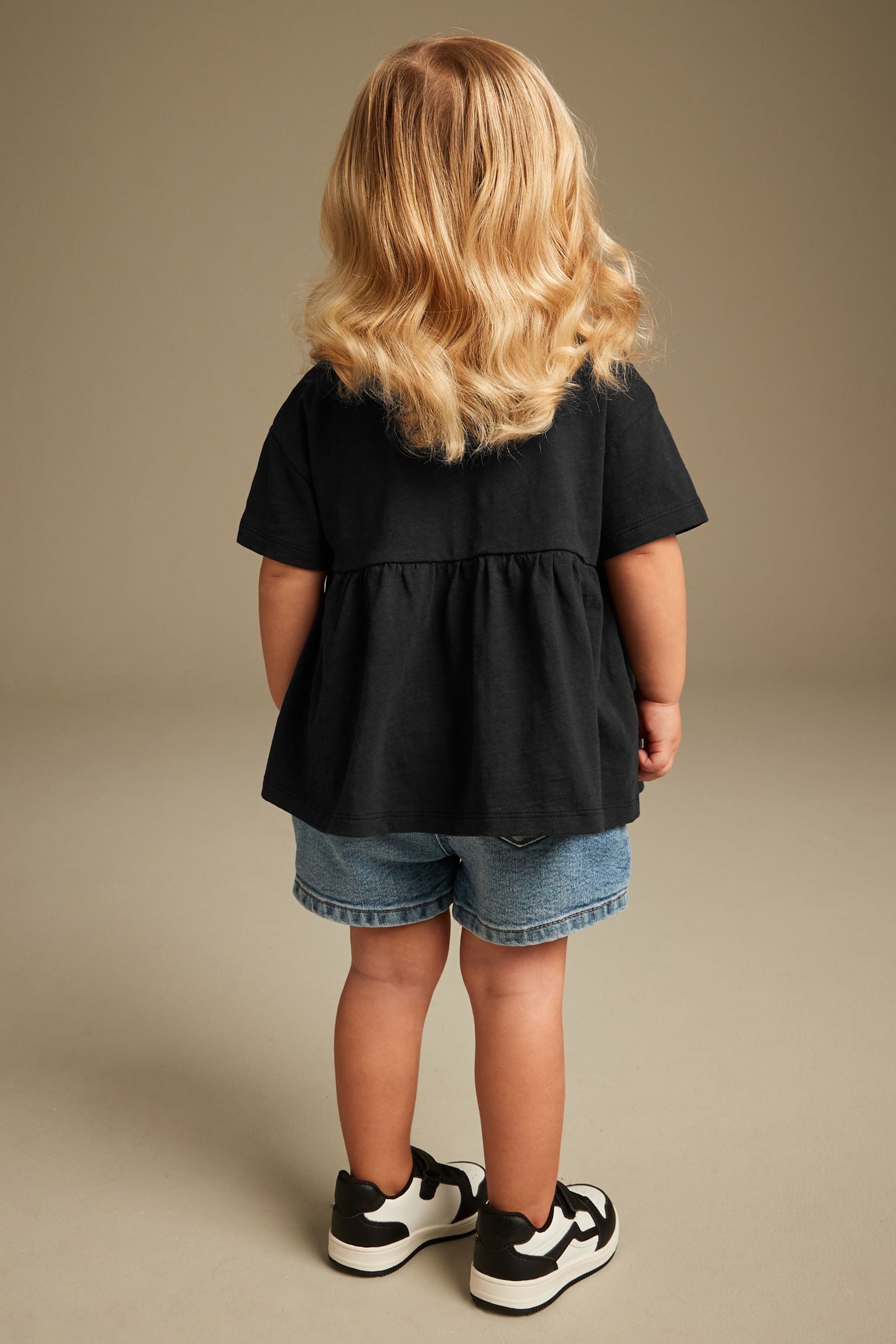 Black Short Sleeve Empire T-Shirt (3mths-7yrs)