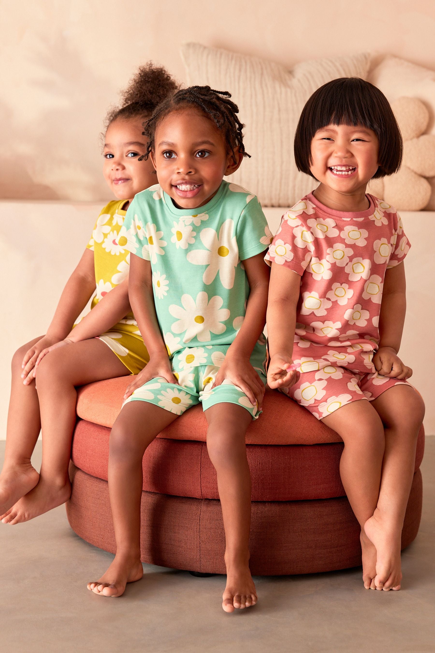 Multi Floral Short Pyjamas 3 Pack (9mths-8yrs)