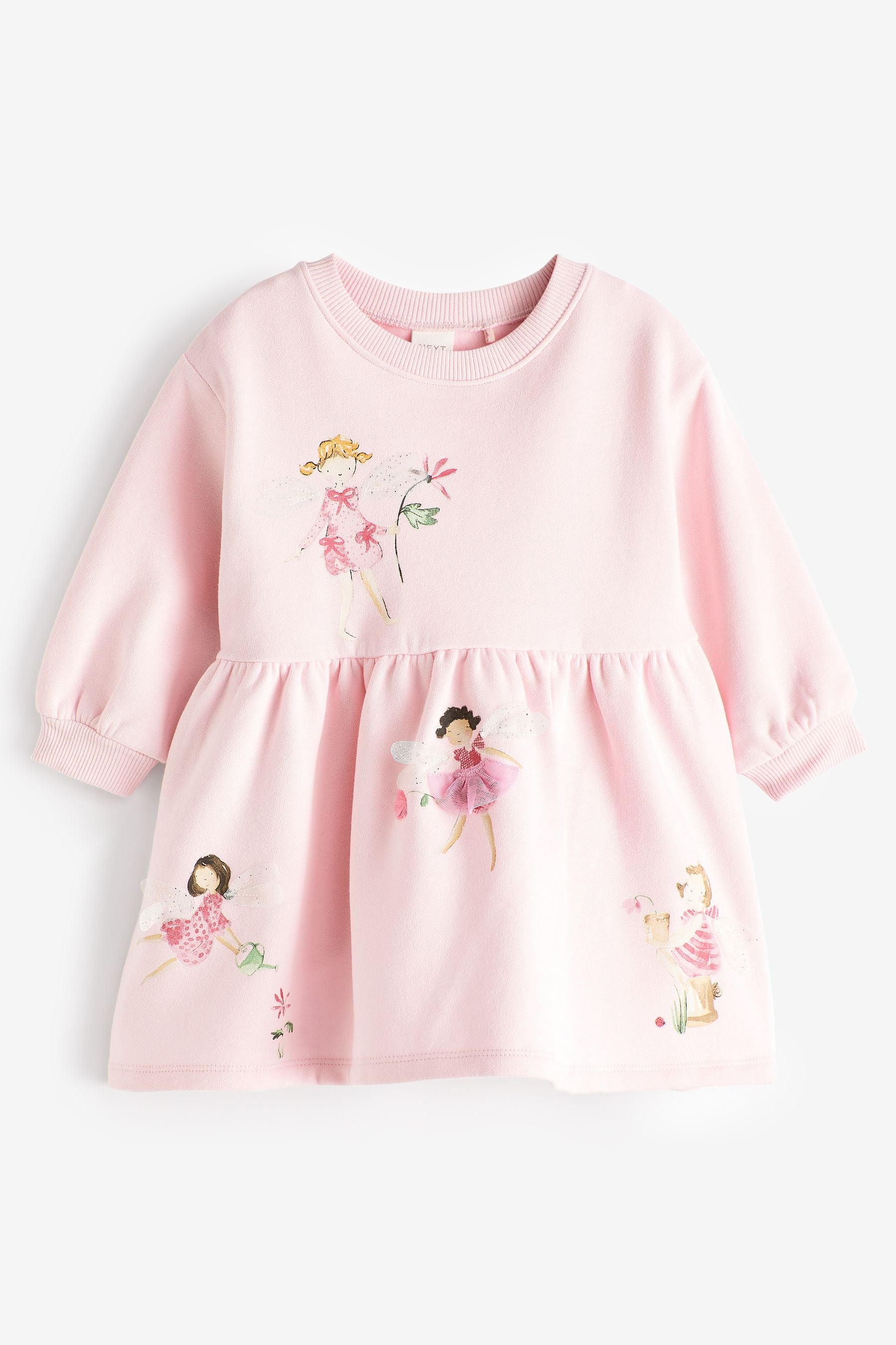 Pink Long Sleeve Sweat Dress (3mths-7yrs)