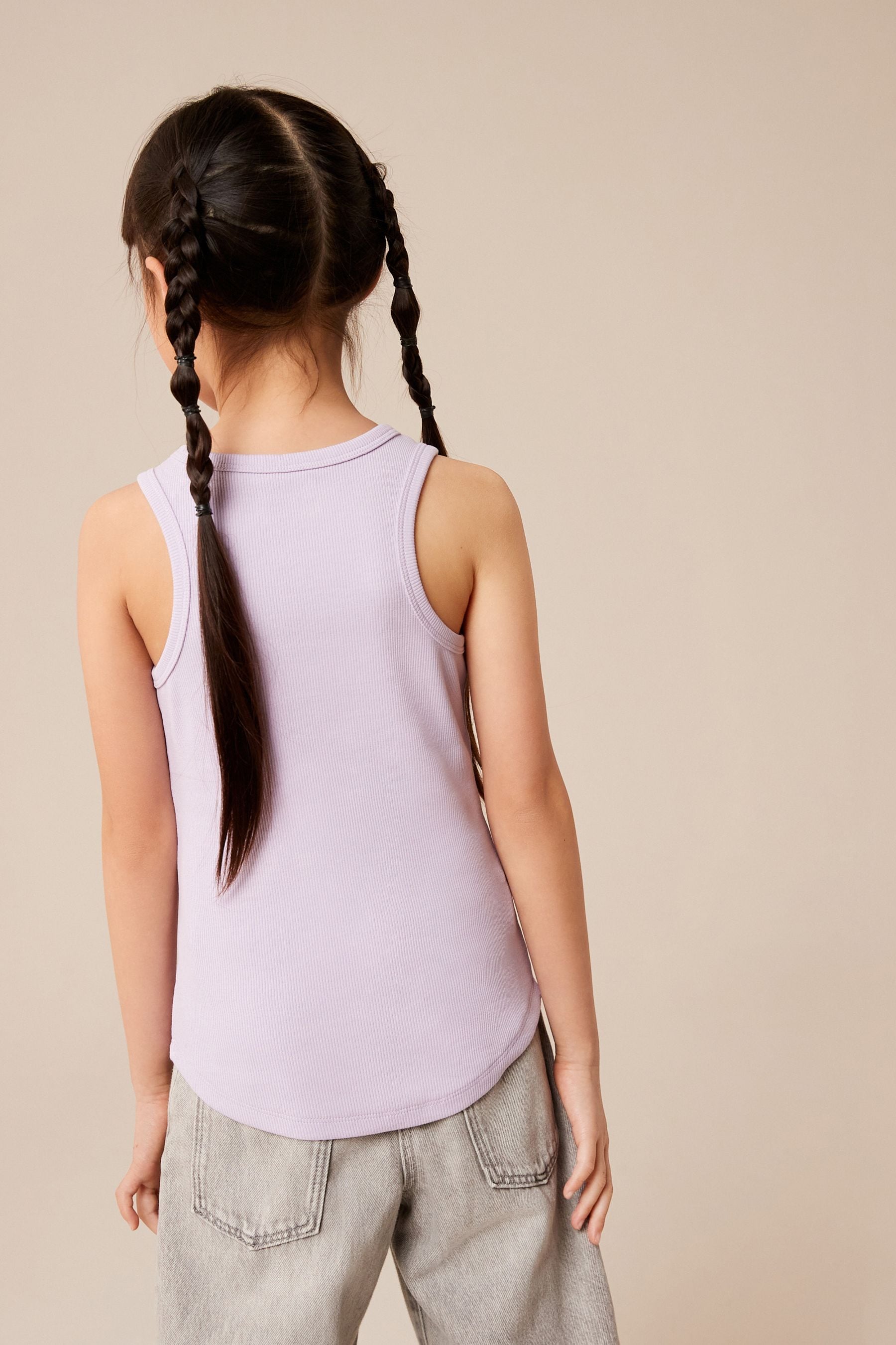 Lilac Purple Rib Vest (3-16yrs)