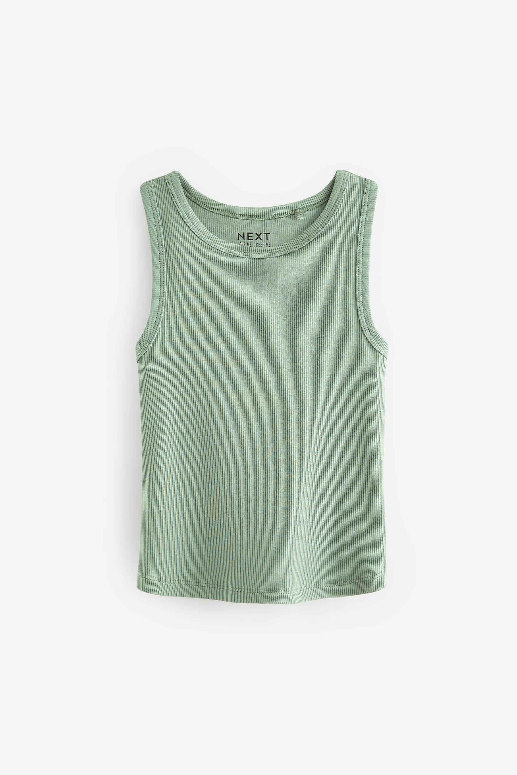 Green Rib Vest (3-16yrs)