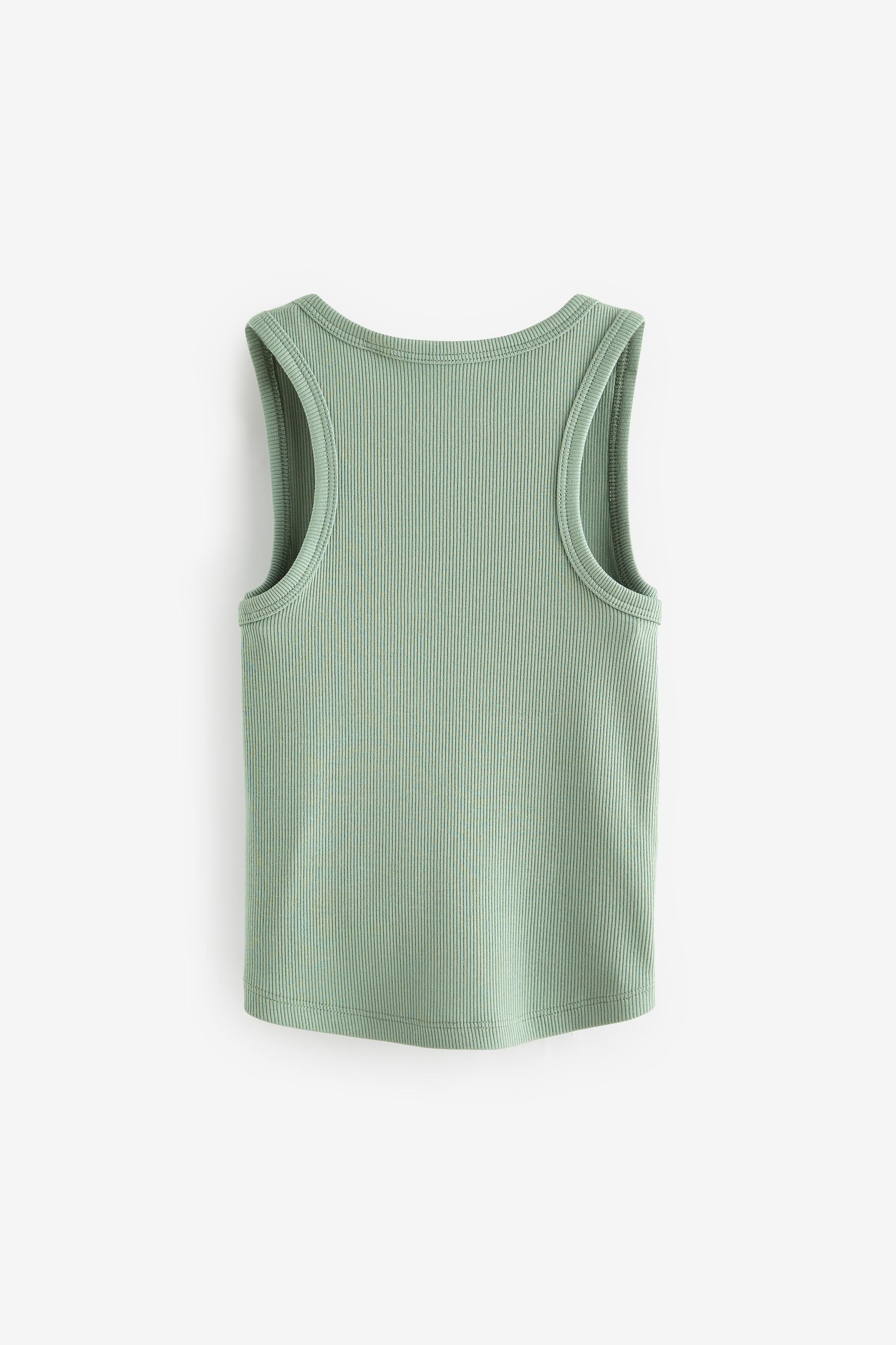 Green Rib Vest (3-16yrs)