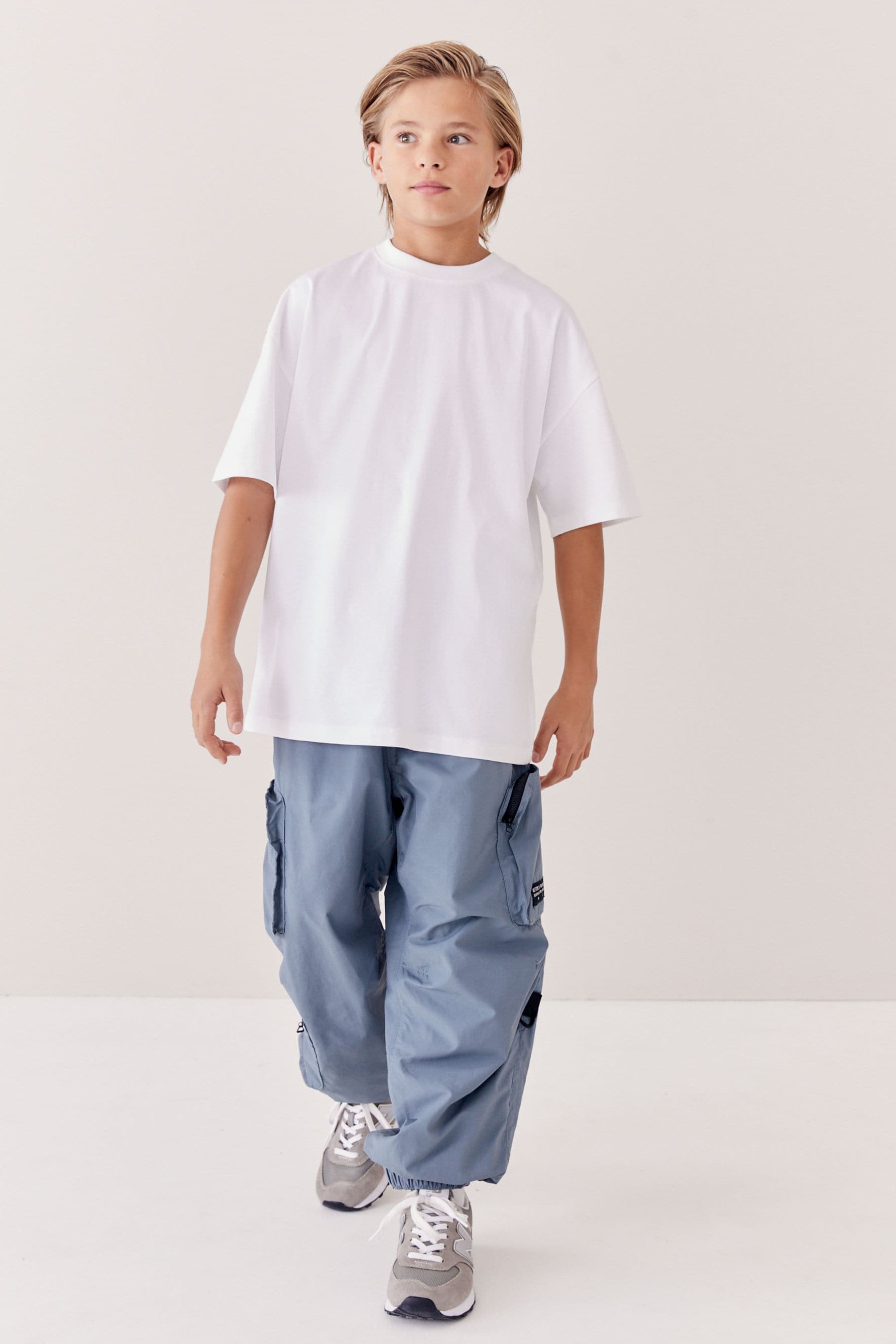 White Oversized Cotton Short Sleeve T-Shirt (3-16yrs)