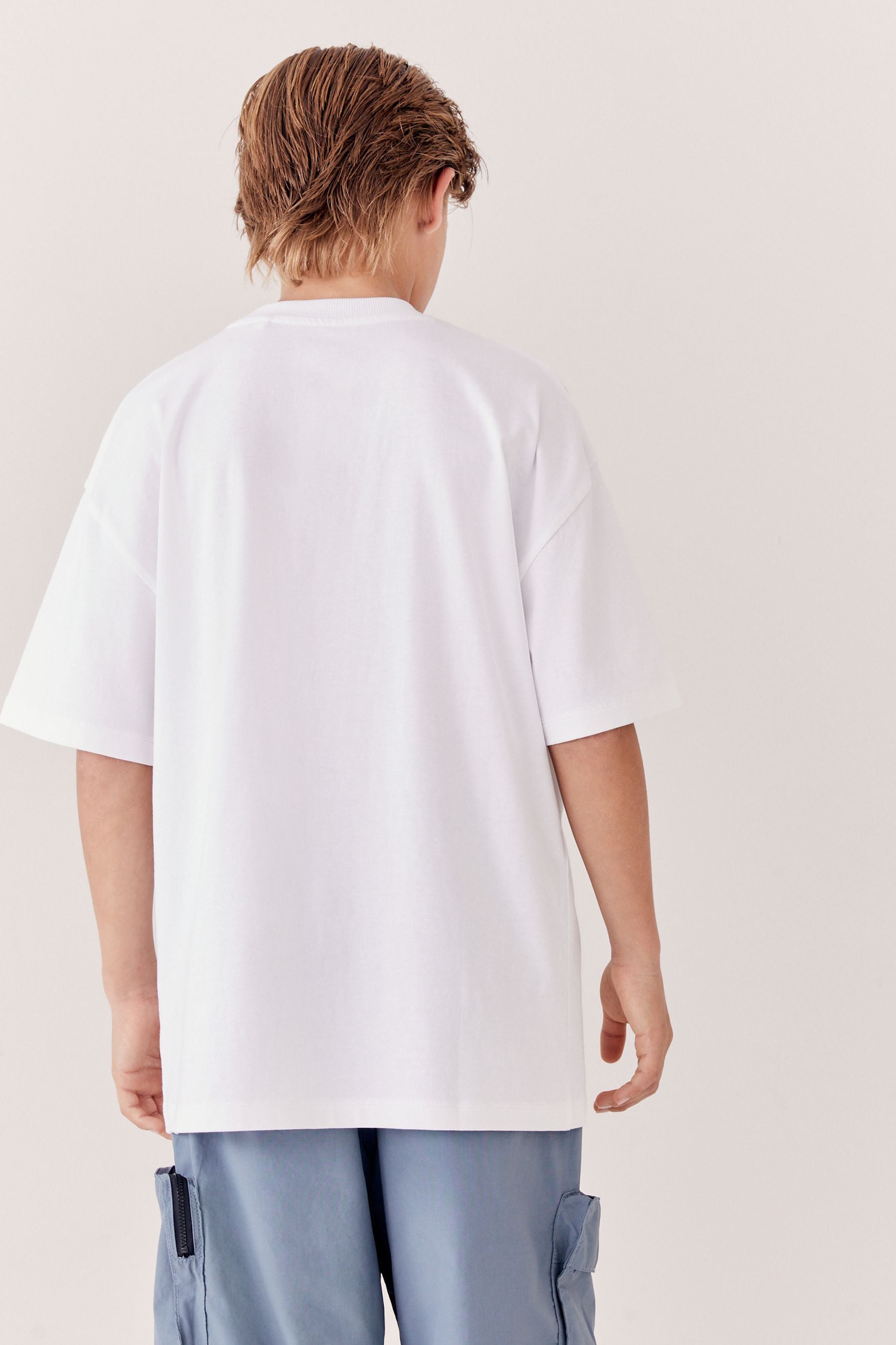 White Oversized Cotton Short Sleeve T-Shirt (3-16yrs)