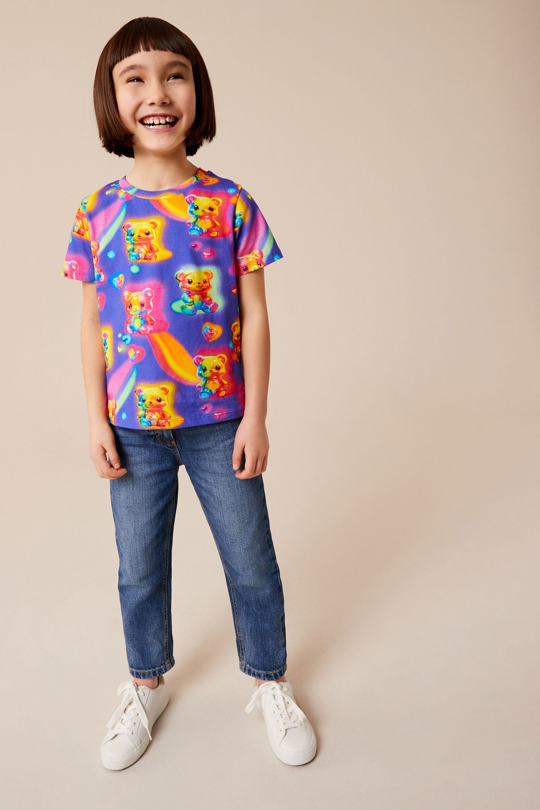 Purple/Rainbow Bears T-Shirt (3-16yrs)