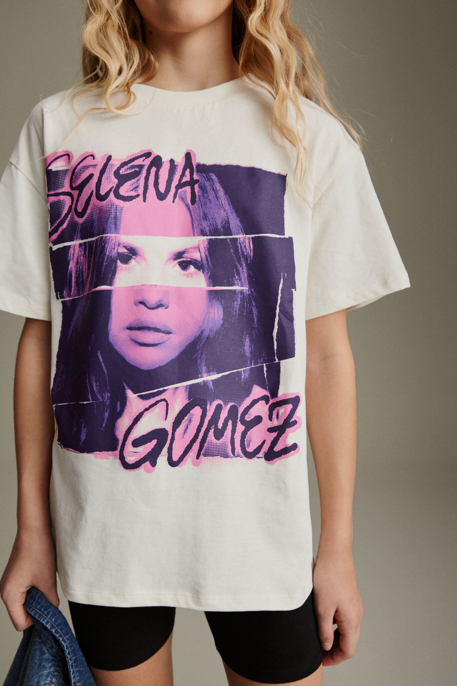 Ecru Selena Gomez Oversized License T-Shirt (3-16yrs)