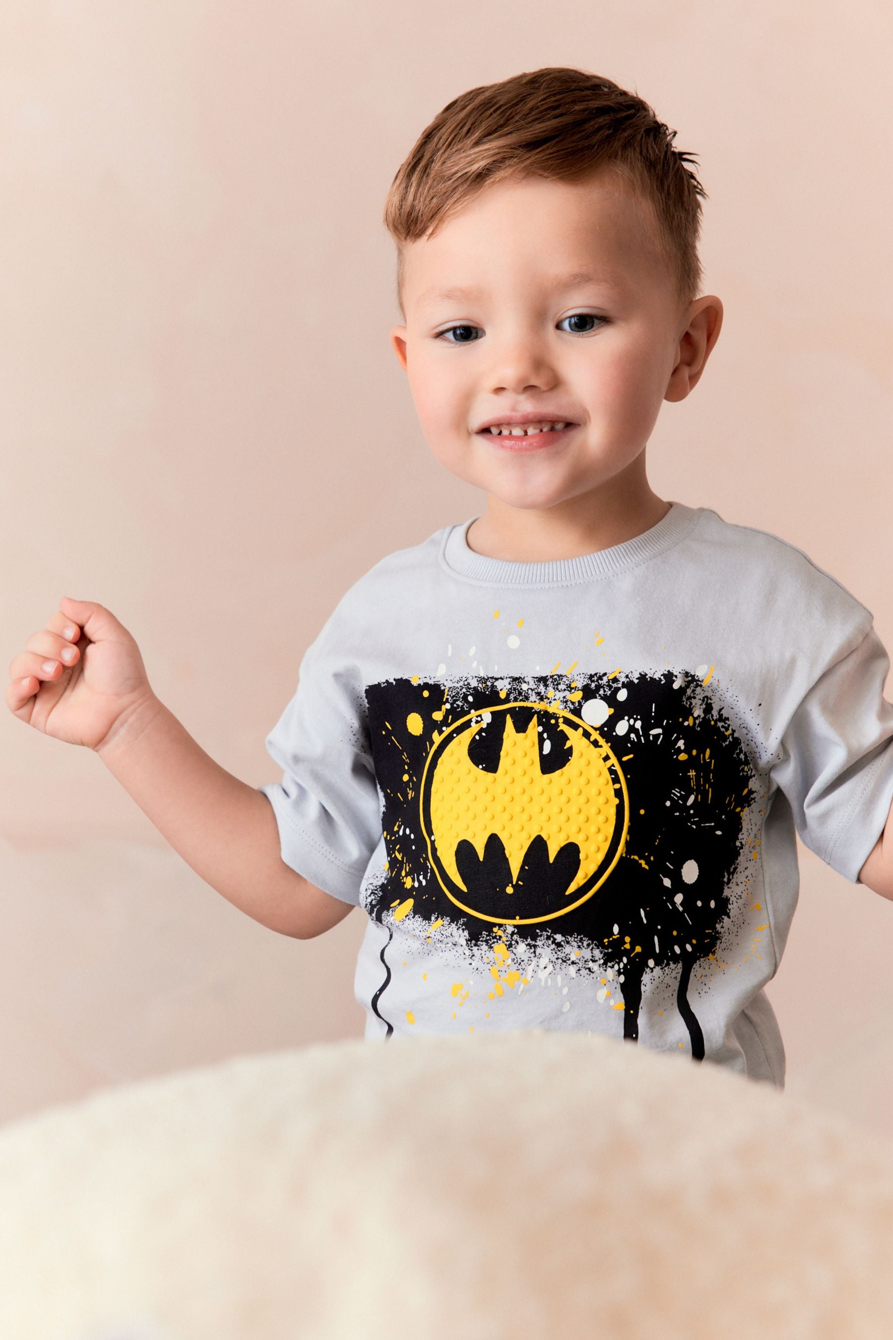 Grey/Yellow Batman License Short Pyjamas 2 Pack (9mths-12yrs)