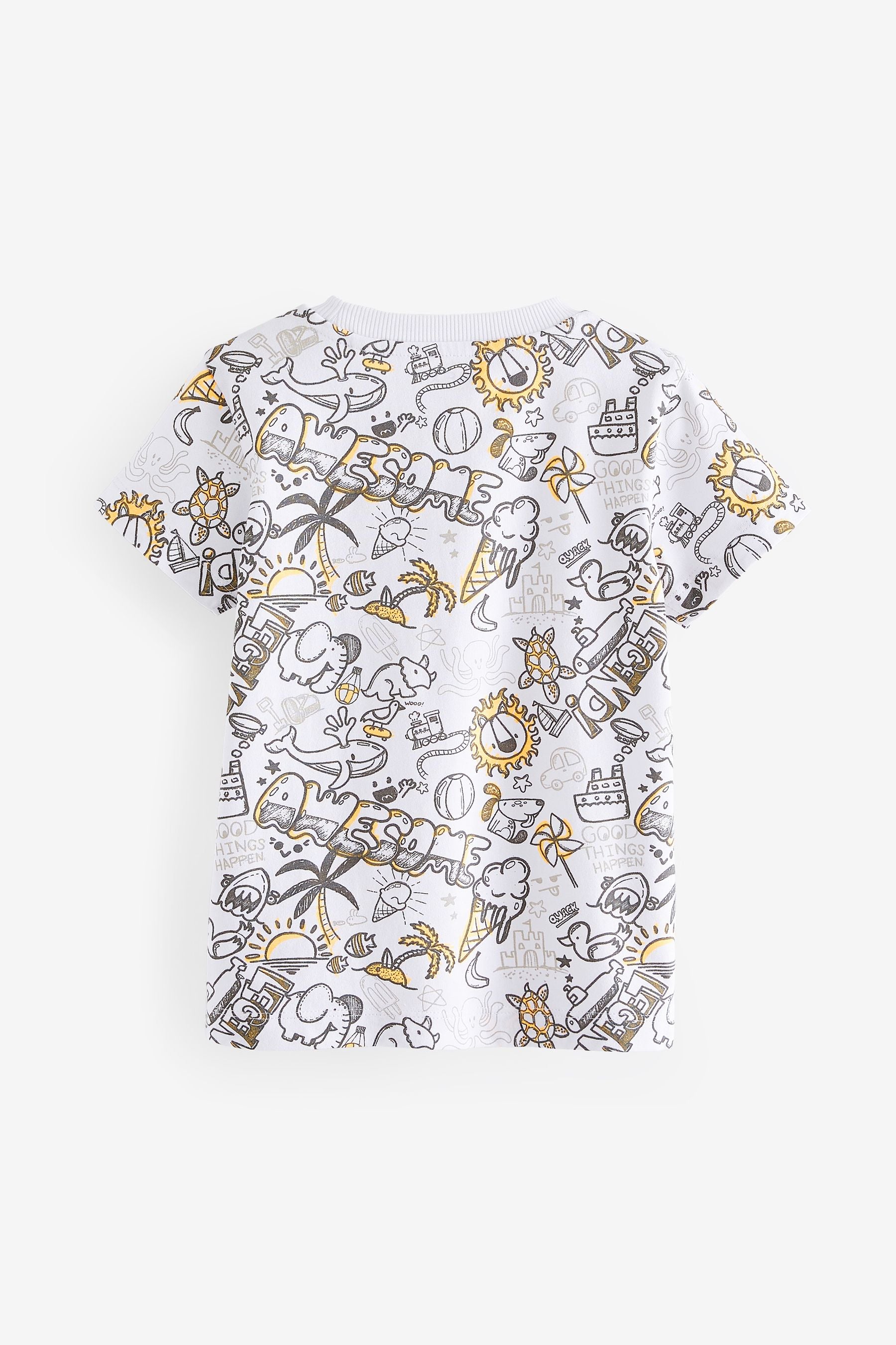 White Scribble Short Sleeve Graffic T-Shirt (3mths-7yrs)