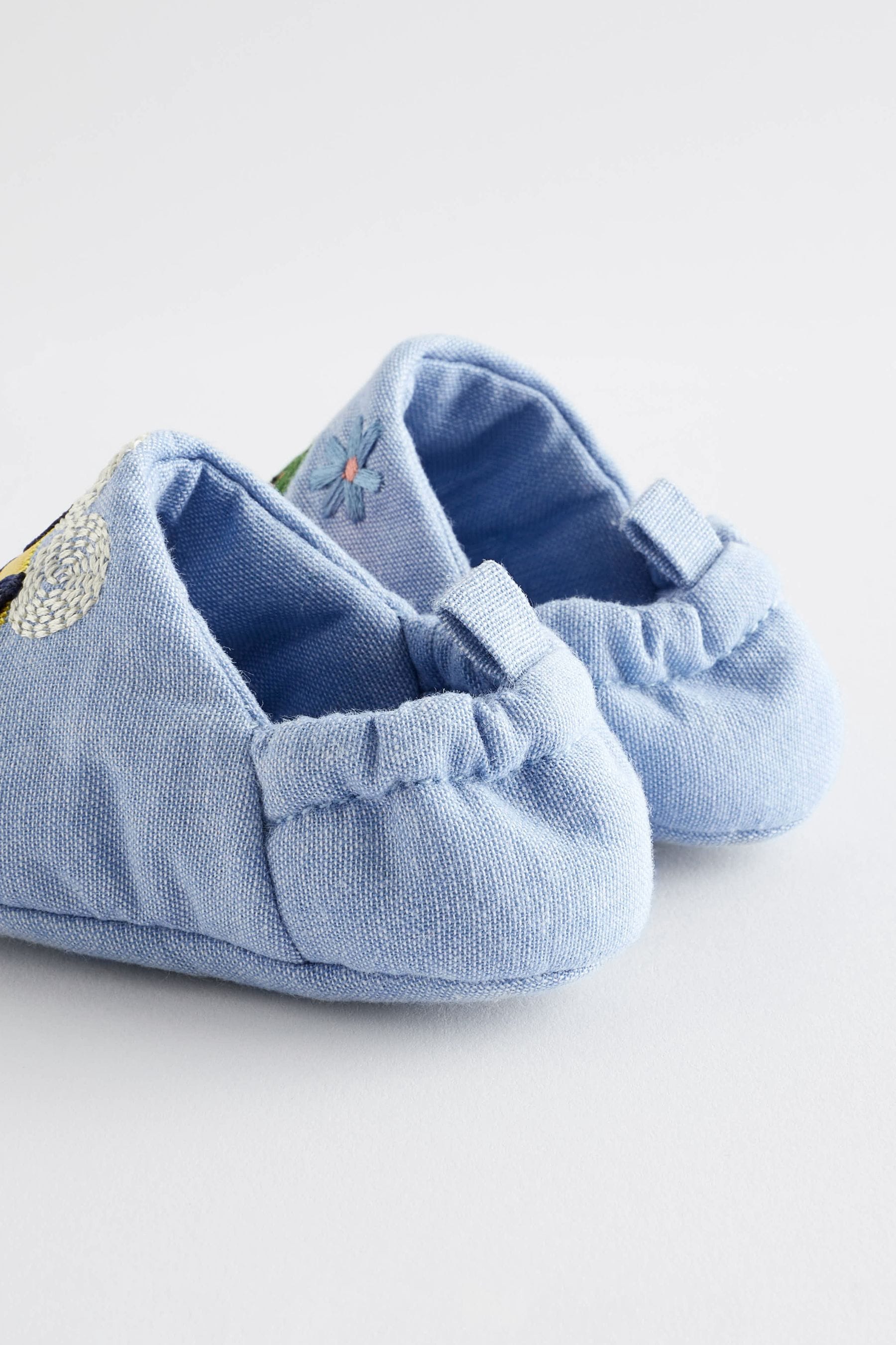 Denim Blue Character Slip-On Baby Shoes (0-24mths)