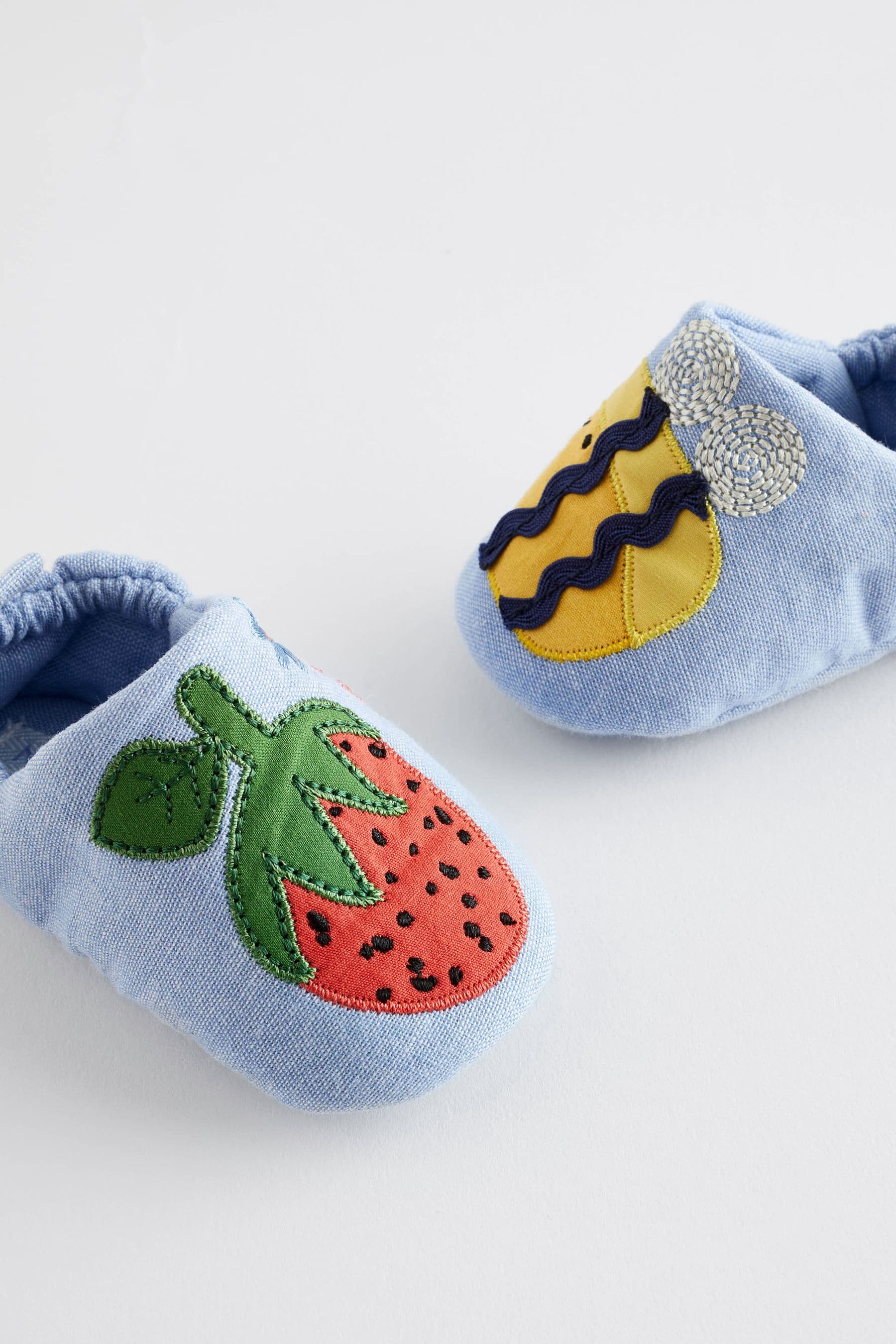 Denim Blue Character Slip-On Baby Shoes (0-24mths)