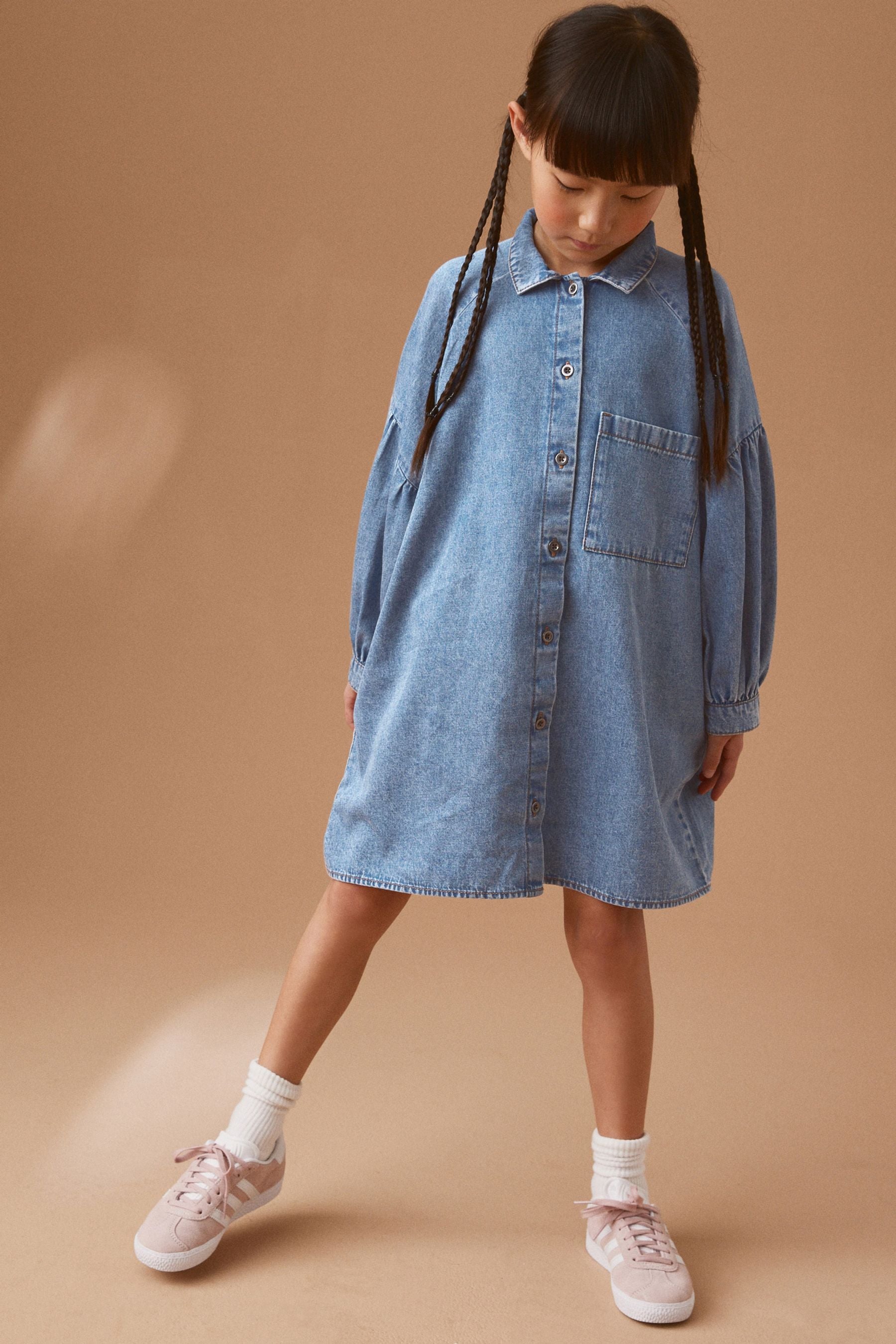 Blue Denim Shirt Dress (3-16yrs)