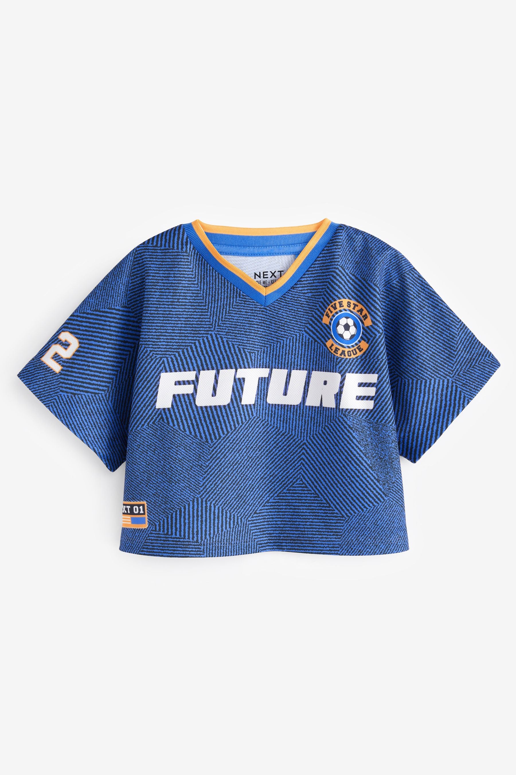 Blue Football Top (3-16yrs)