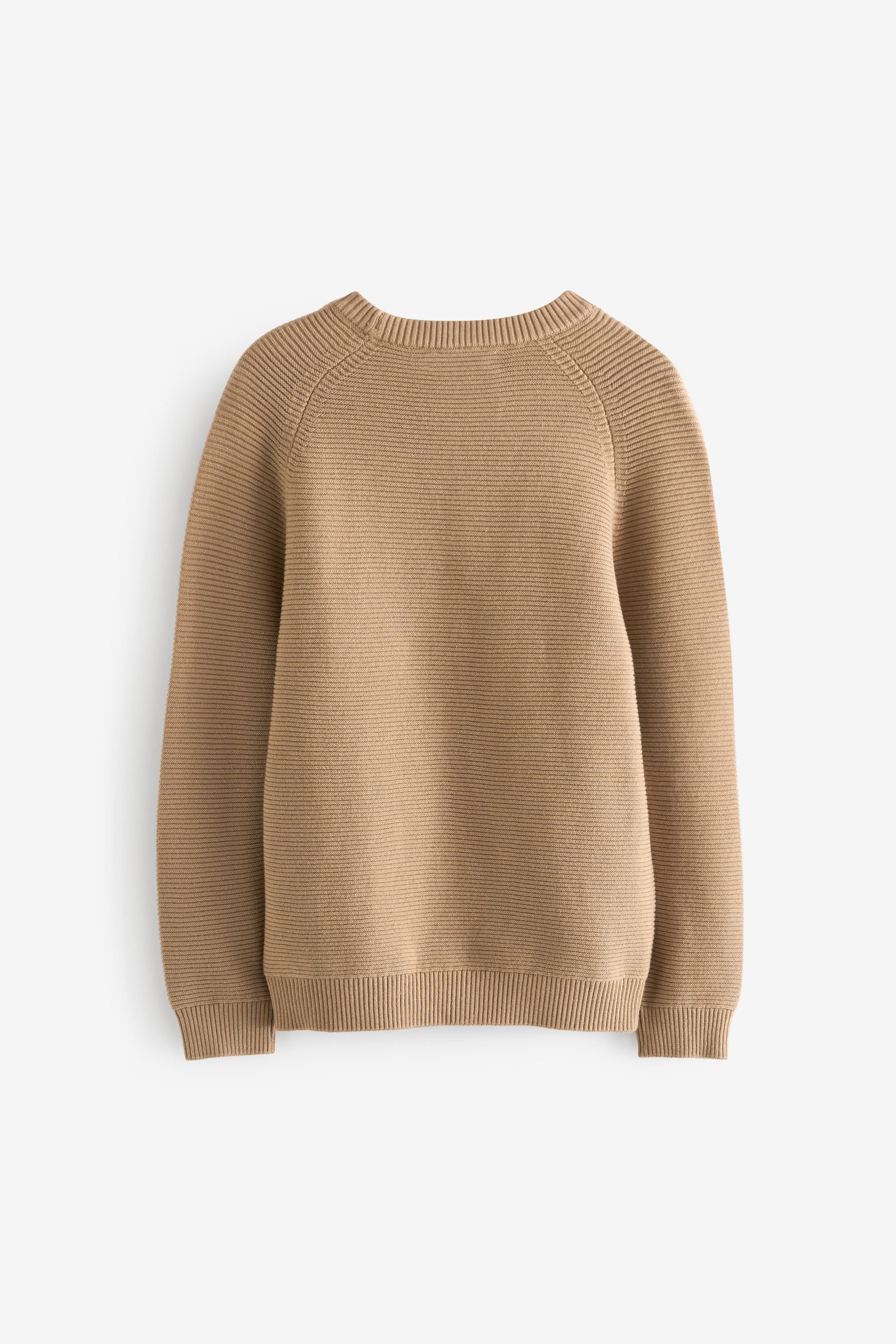 Neutral/Tan Textured Crew Jumper (3-16yrs)