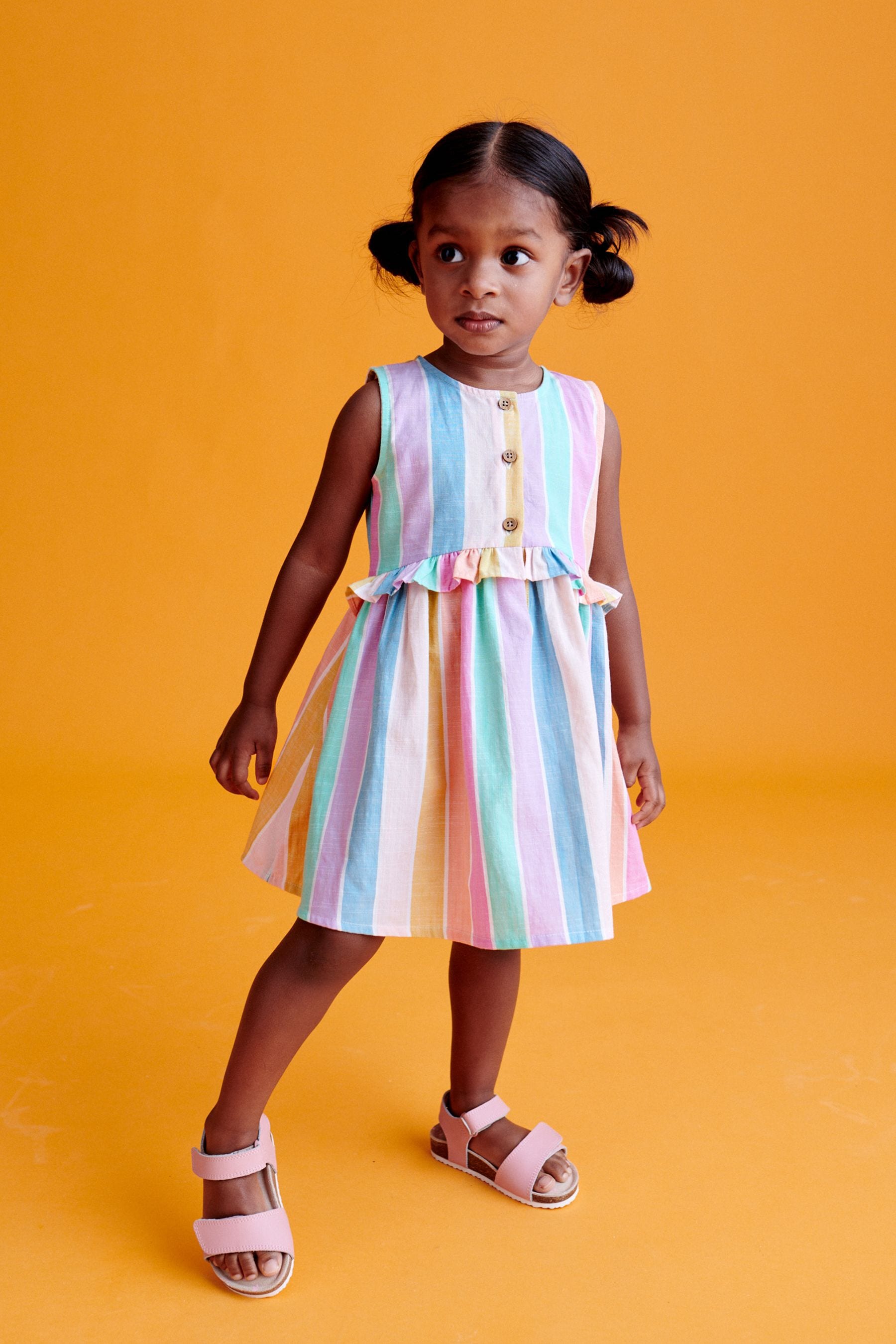 Rainbow Stripe Peplum Dress (3mths-8yrs)