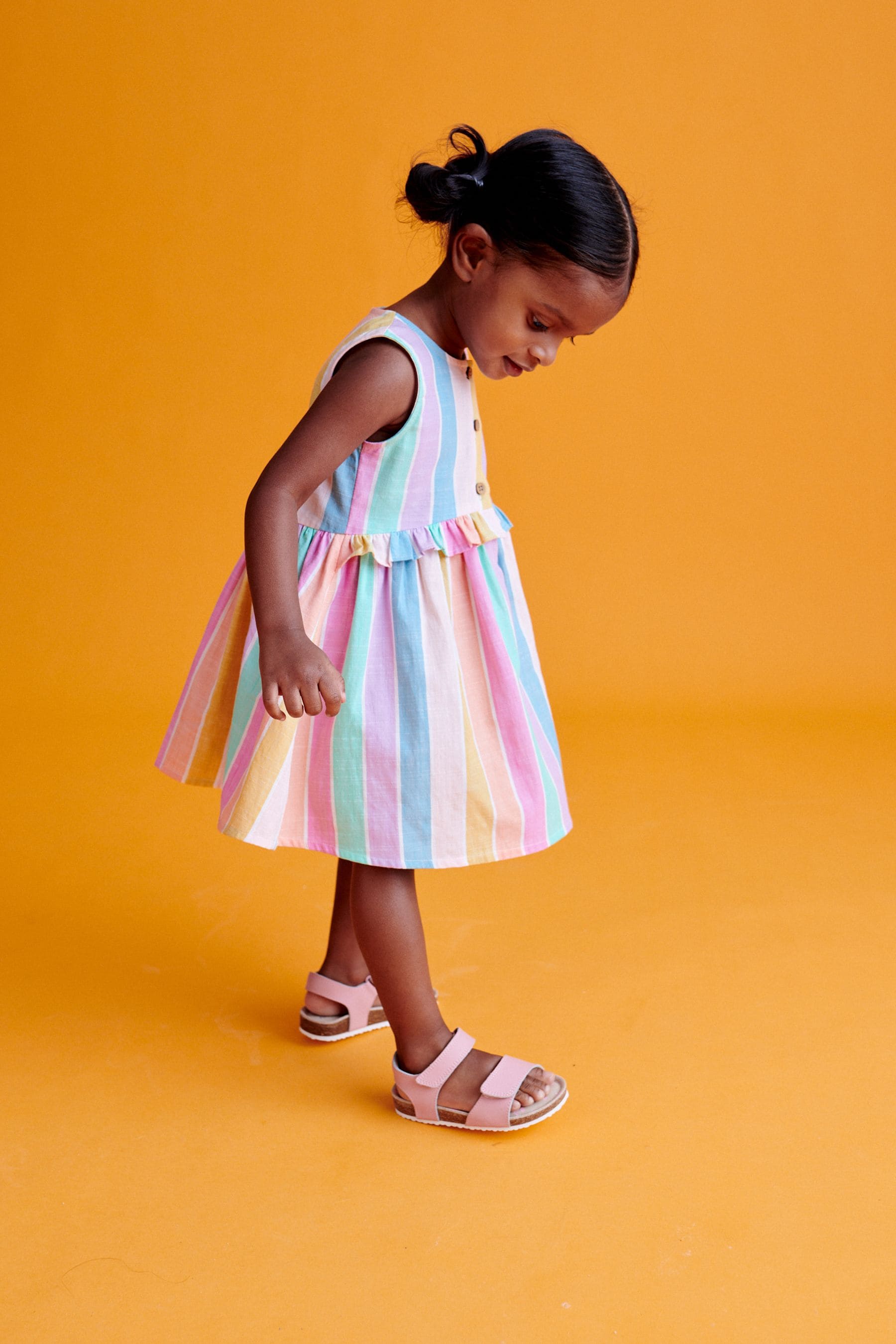 Rainbow Stripe Peplum Dress (3mths-8yrs)