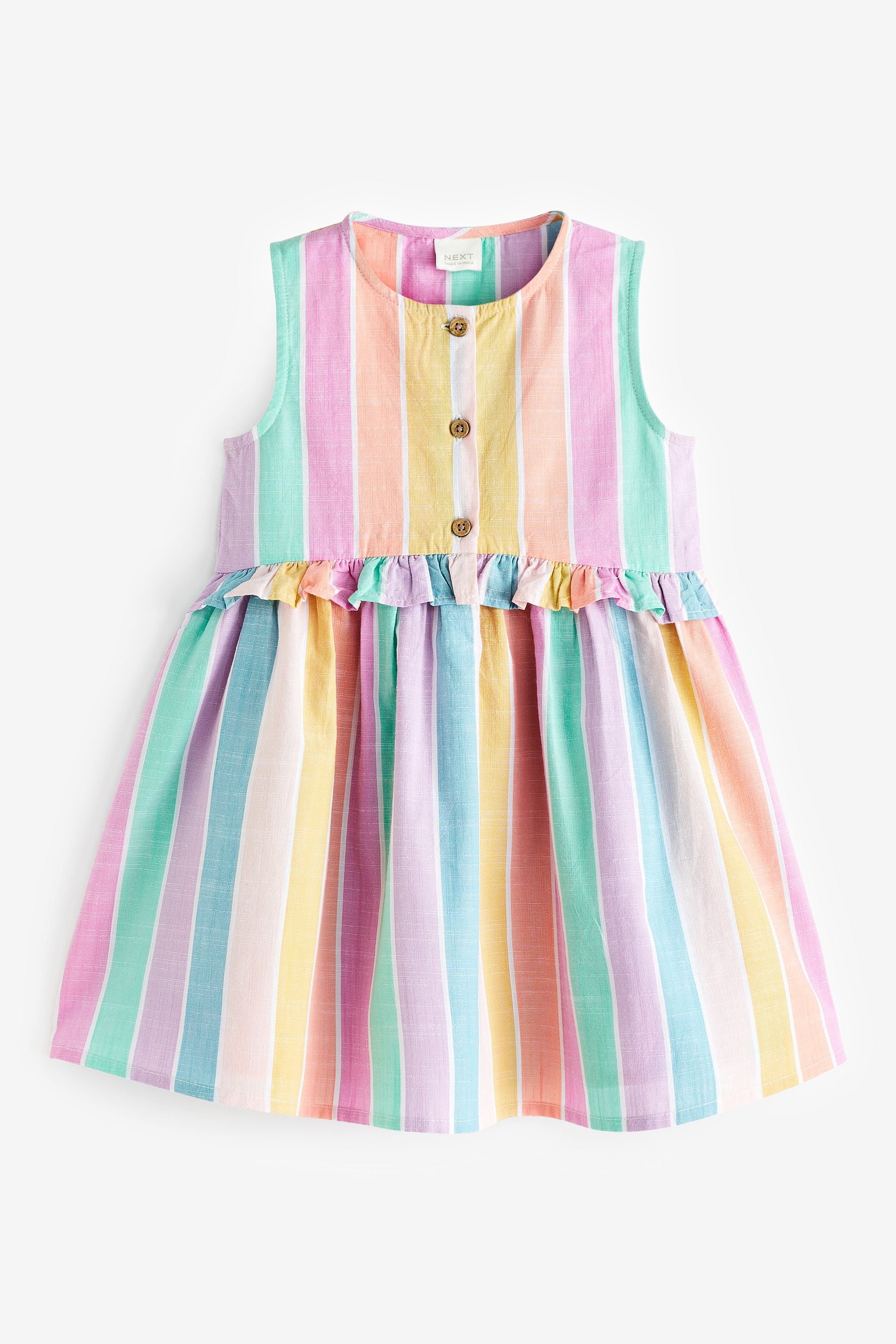 Rainbow Stripe Peplum Dress (3mths-8yrs)