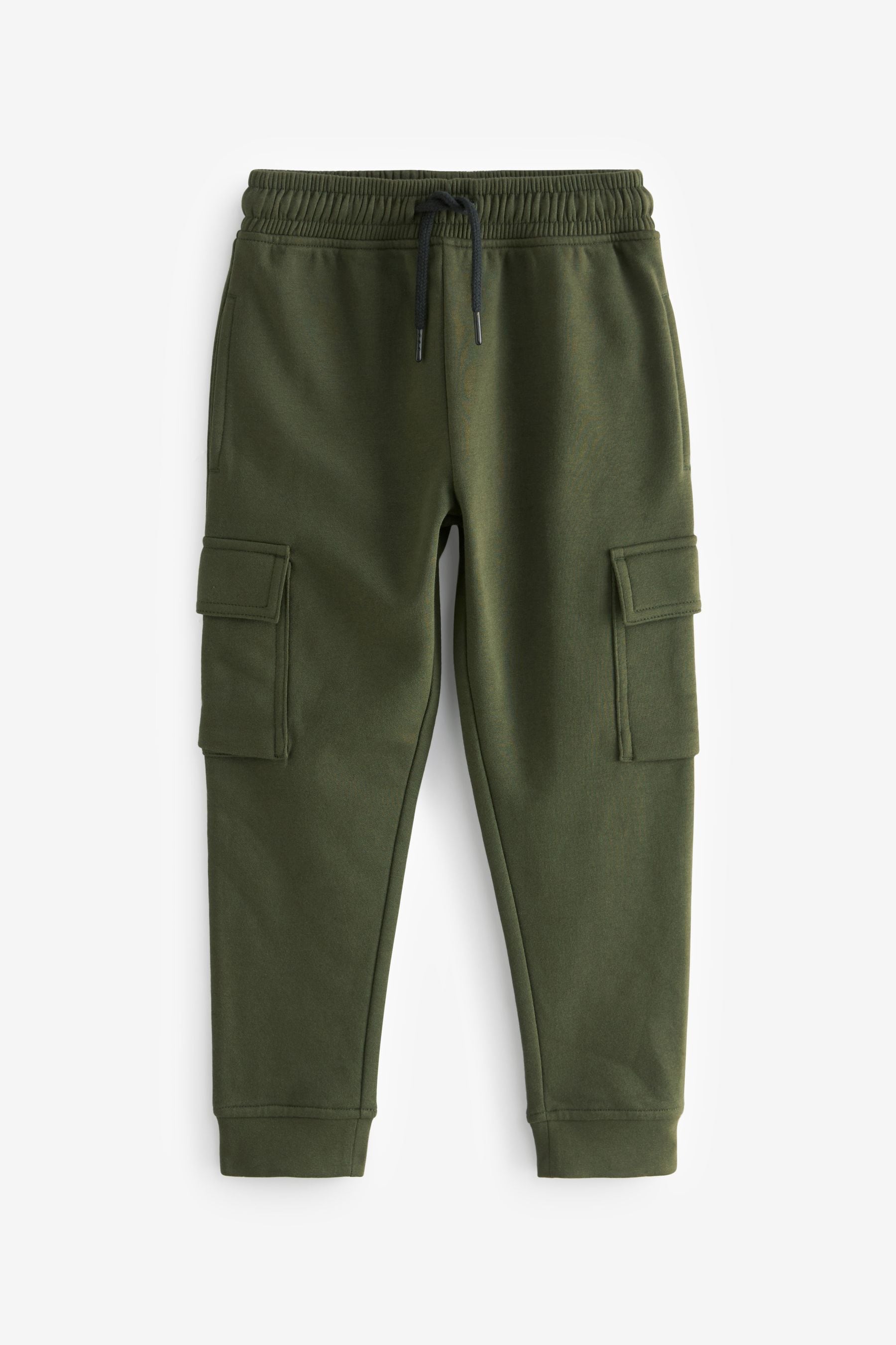 Khaki Green/Stone Natural 2 Pack Cargo Cotton-Rich Joggers (3-16yrs)