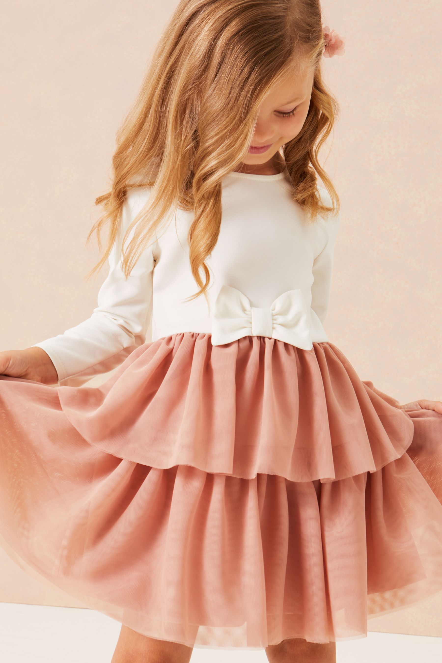 White Lipsy Mini Long Sleeve Tutu Tulle Dress