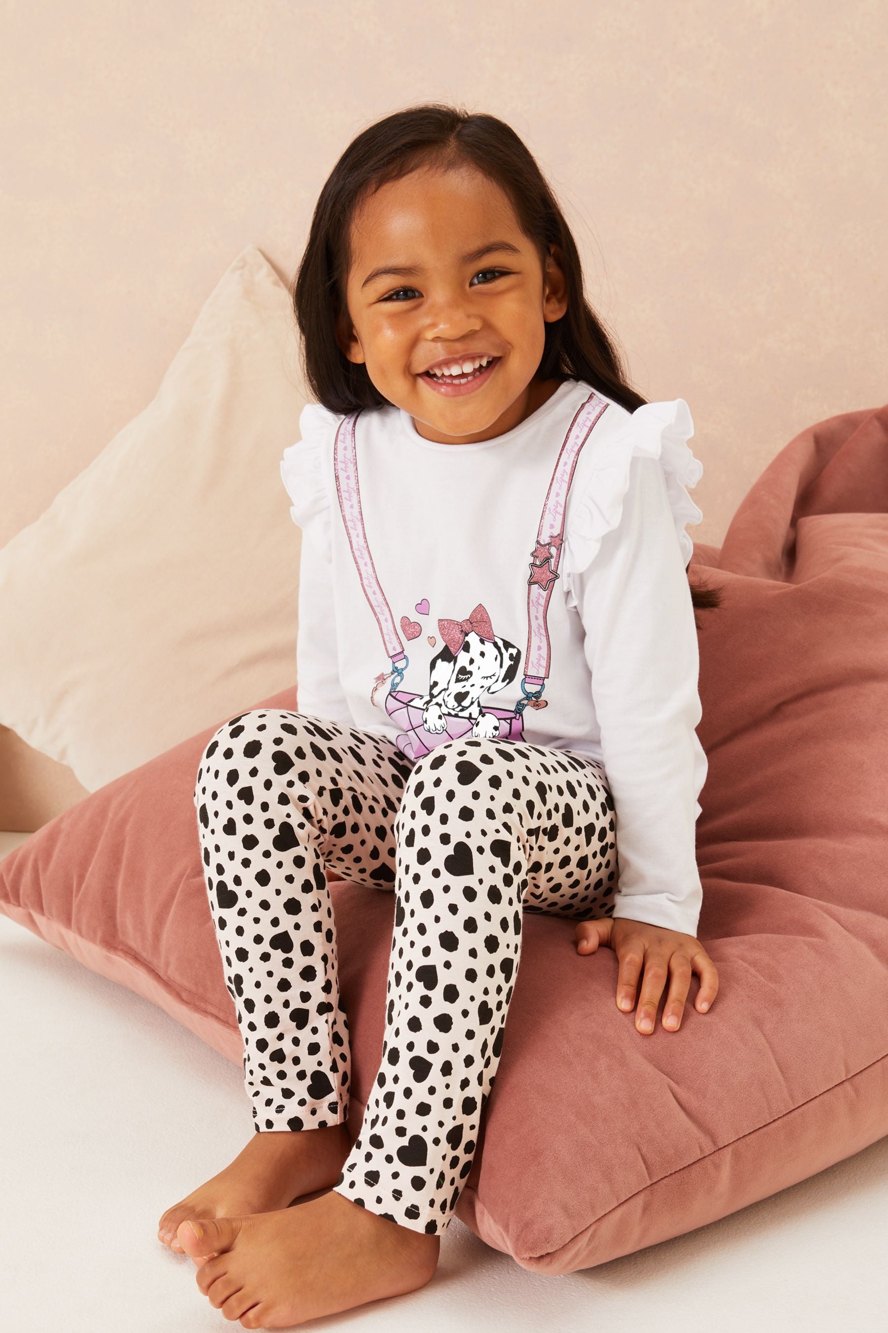 White Lipsy Mini Long Sleeve Jersey Pyjamas