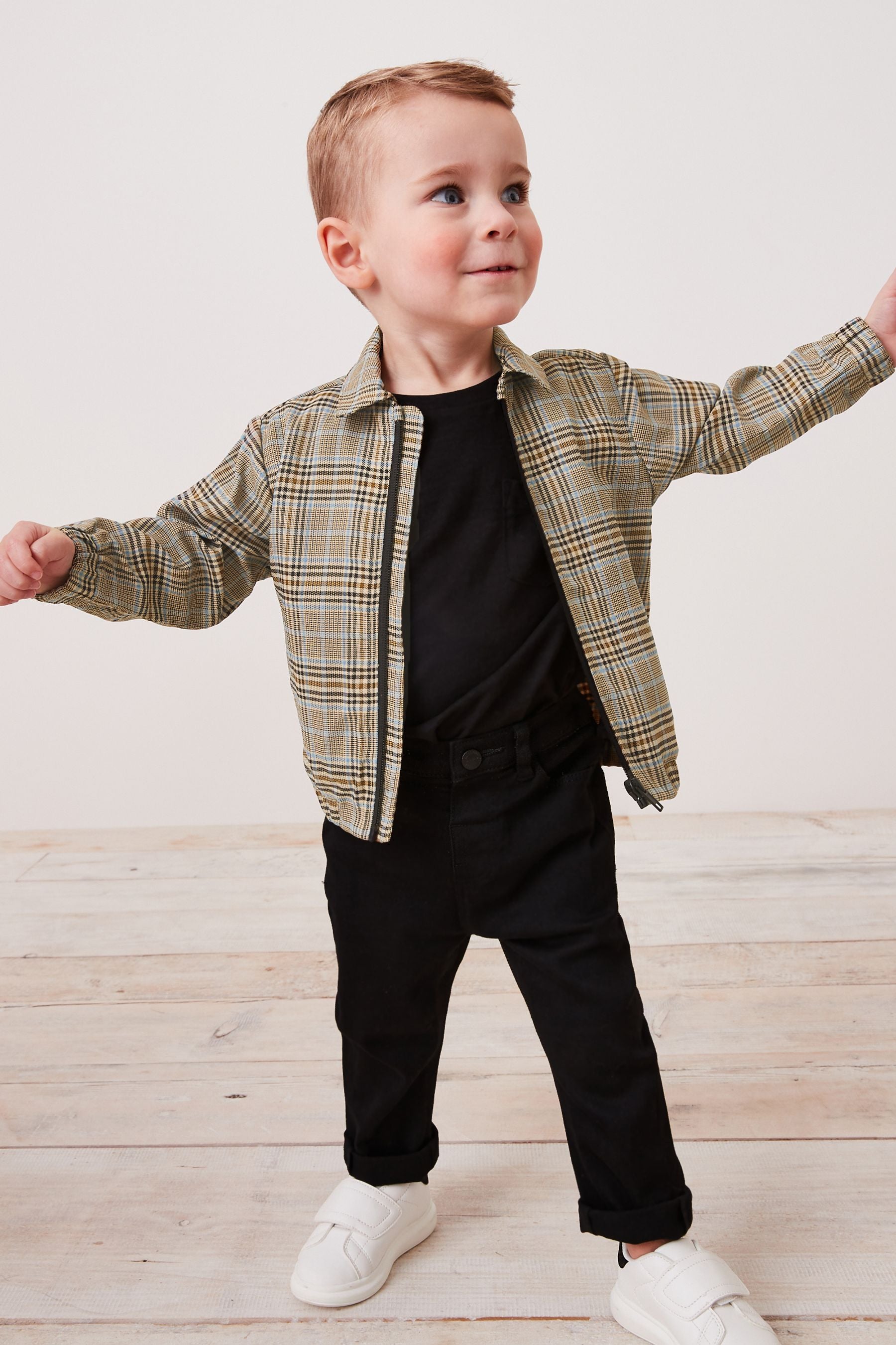 Neutral Check Bomber Jacket (3mths-9yrs)