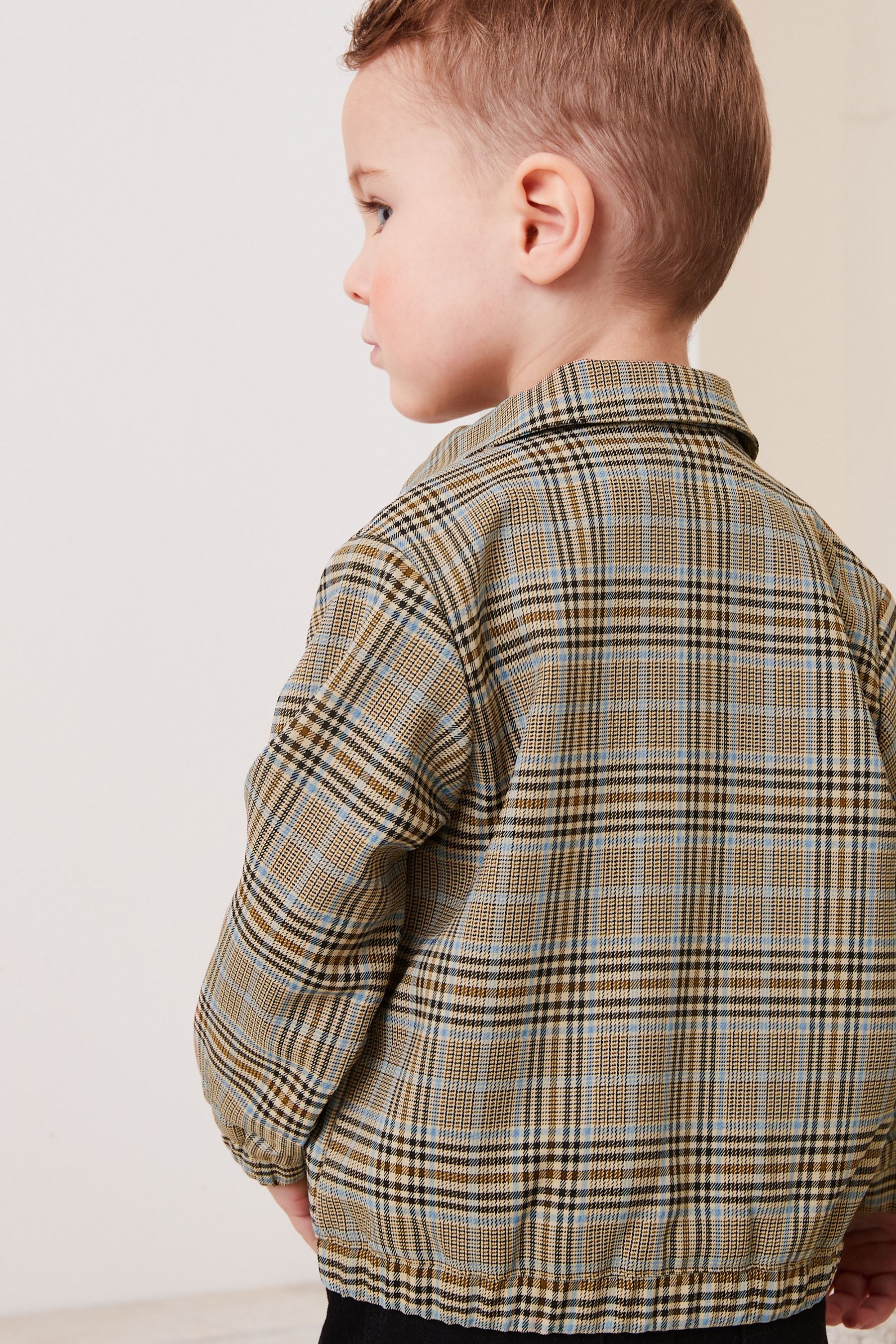 Neutral Check Bomber Jacket (3mths-9yrs)