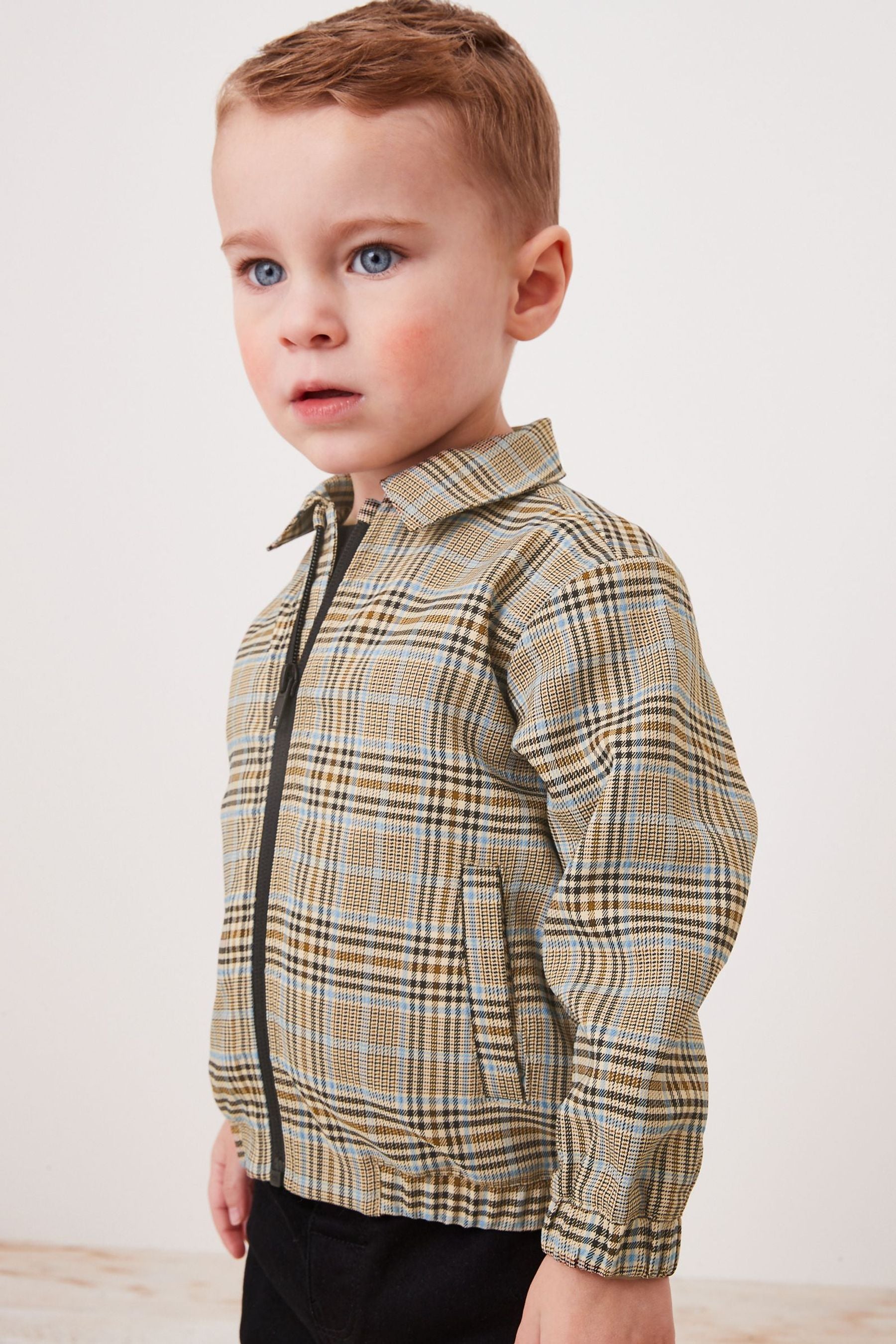 Neutral Check Bomber Jacket (3mths-9yrs)