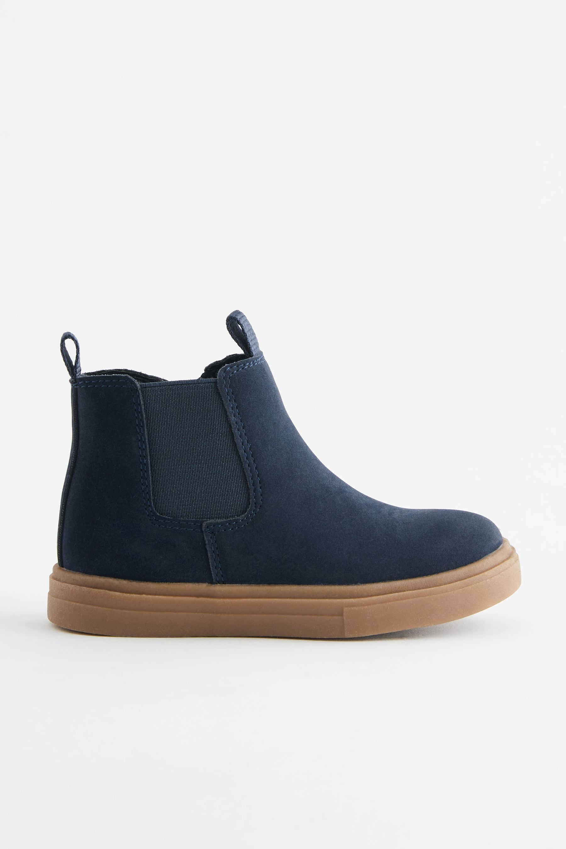 Navy Blue Chelsea Boots with Zip Fastening