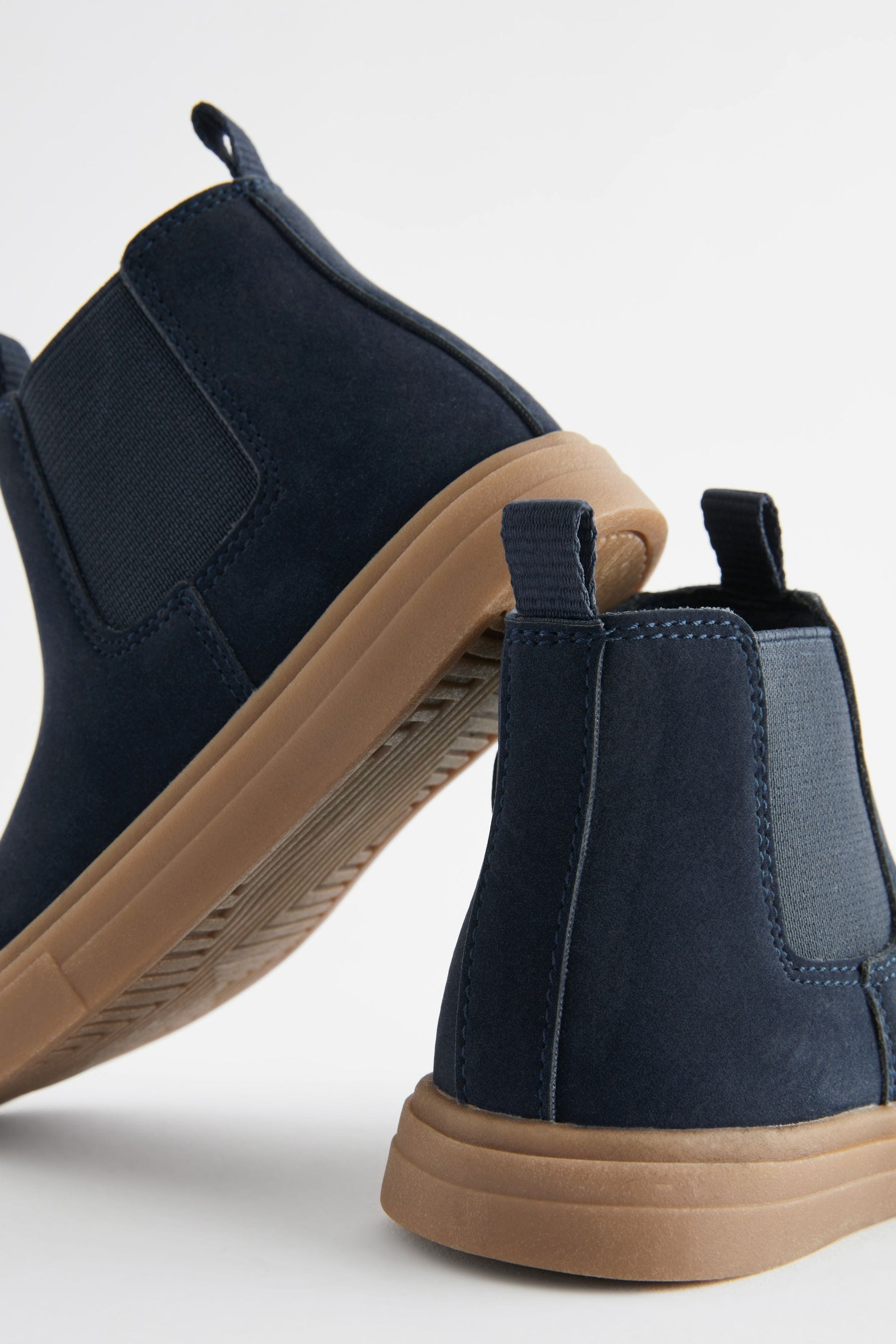 Navy Blue Chelsea Boots with Zip Fastening