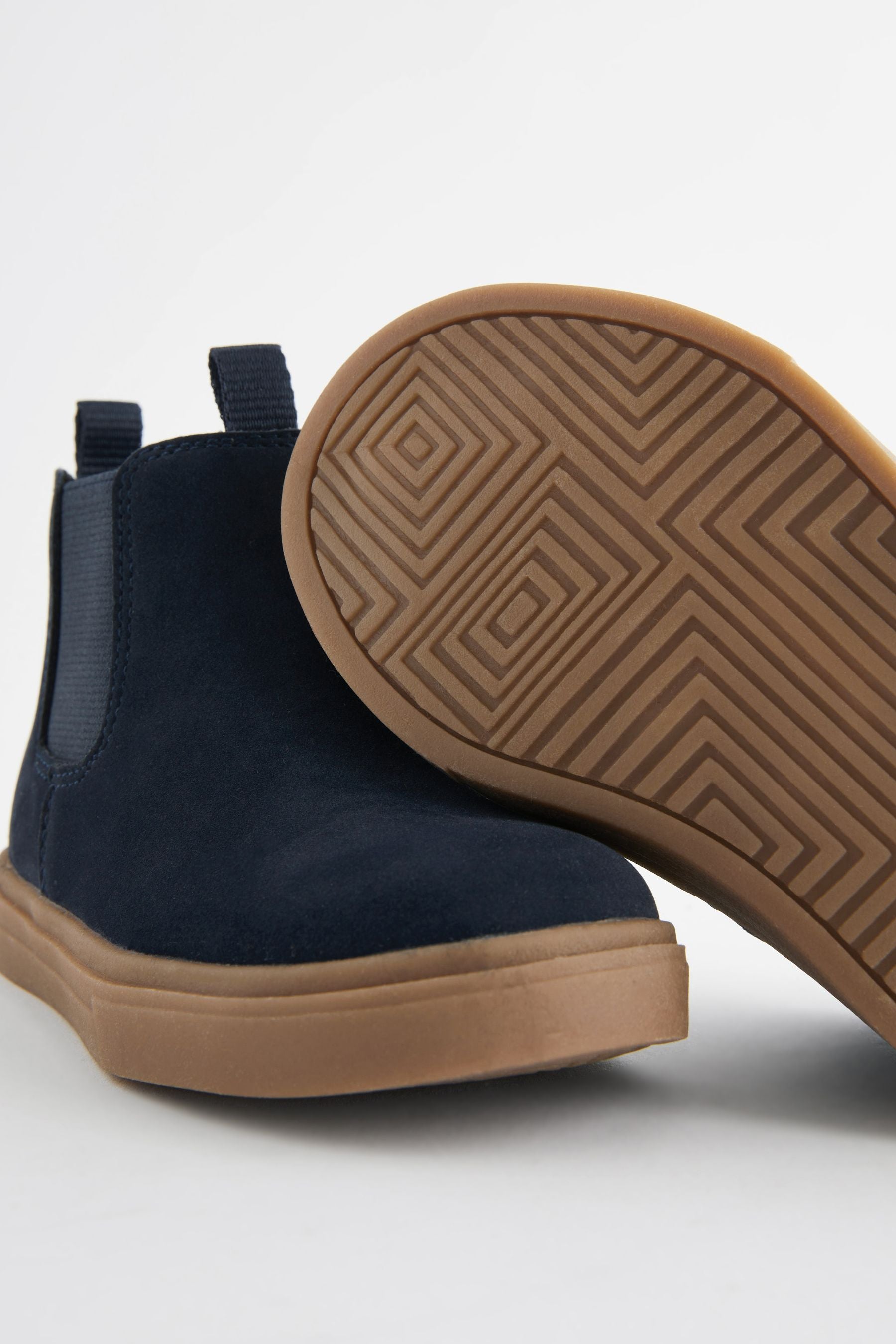 Navy Blue Chelsea Boots with Zip Fastening