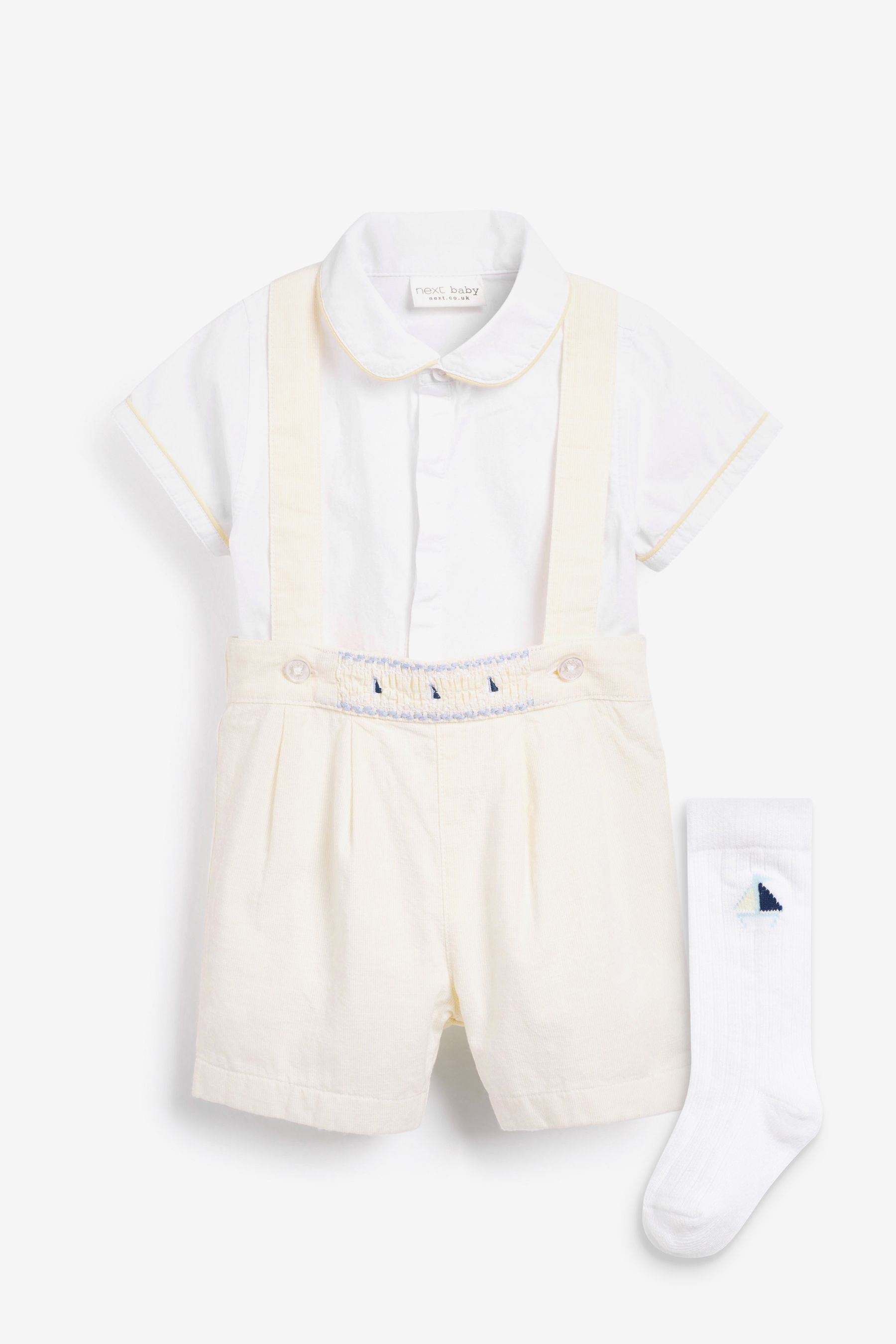 Yellow Baby 3 Piece Smart Shirt, Shorts and Socks Set (0mths-2yrs)