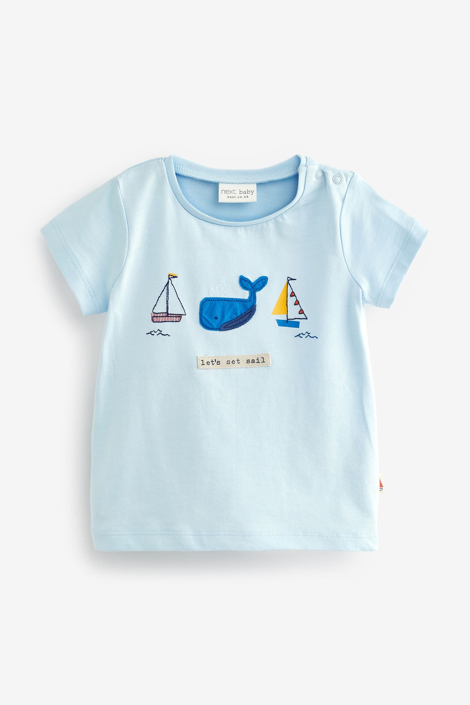 Blue Nautical Print Baby 6 Piece T-Shirt and Shorts Set