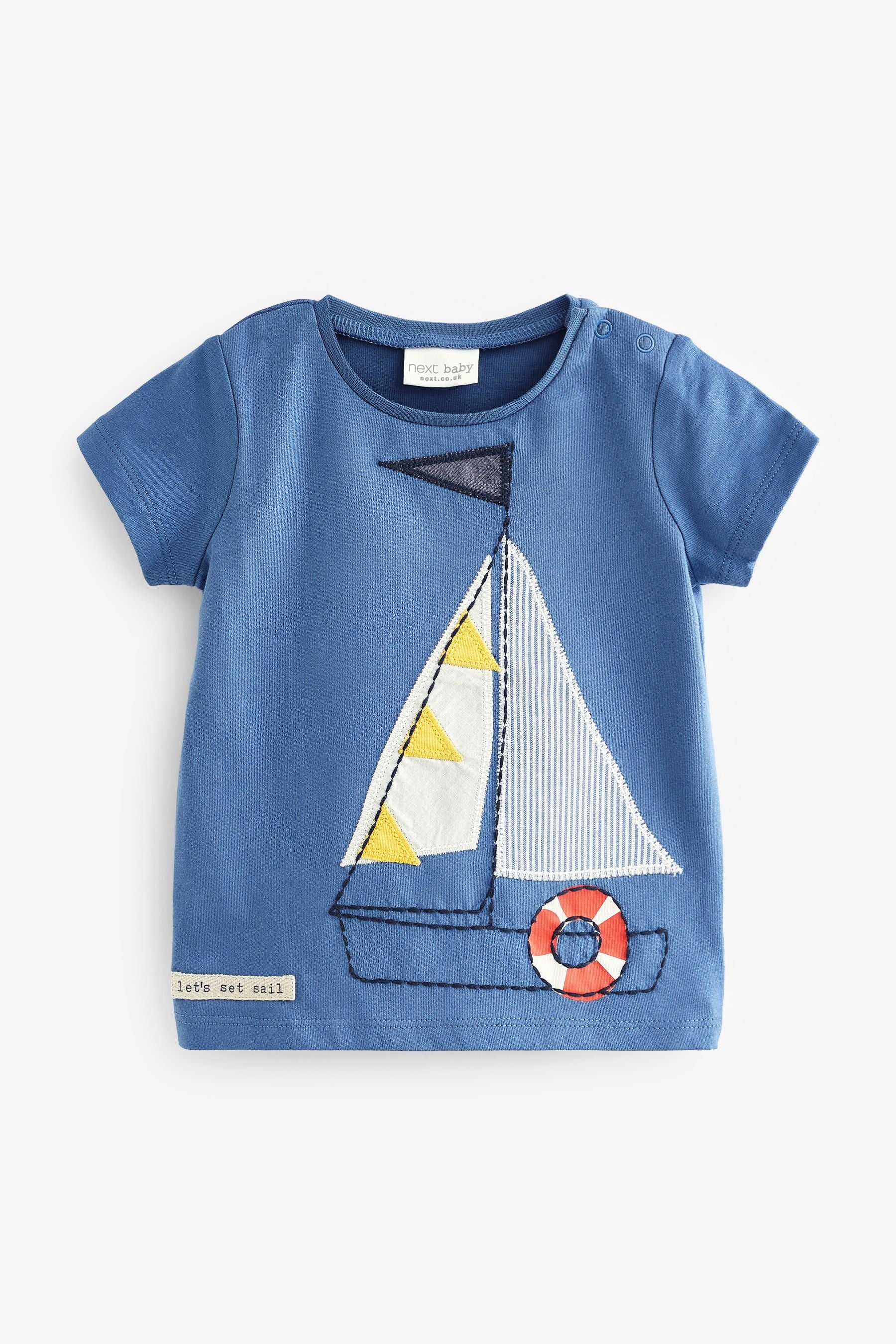 Blue Nautical Print Baby 6 Piece T-Shirt and Shorts Set