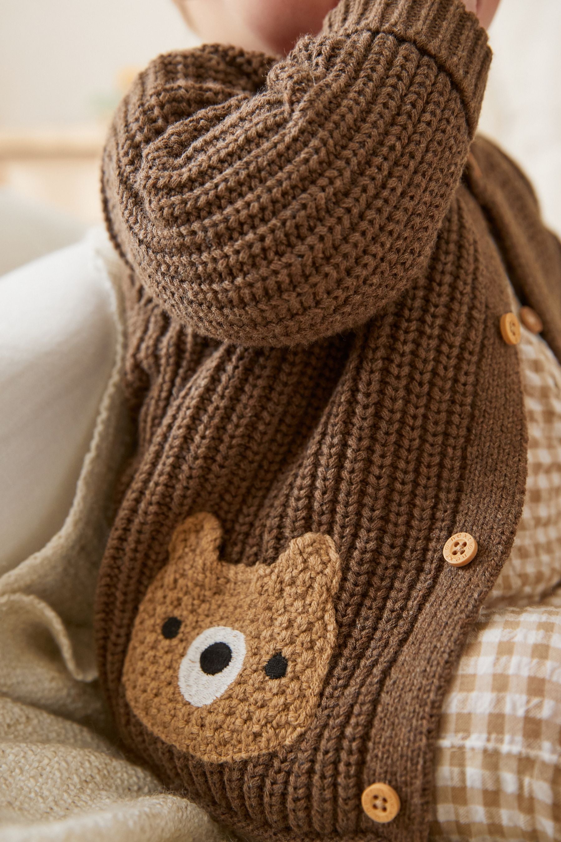 Brown Baby Bear Knit Cardigan (0mths-2yrs)