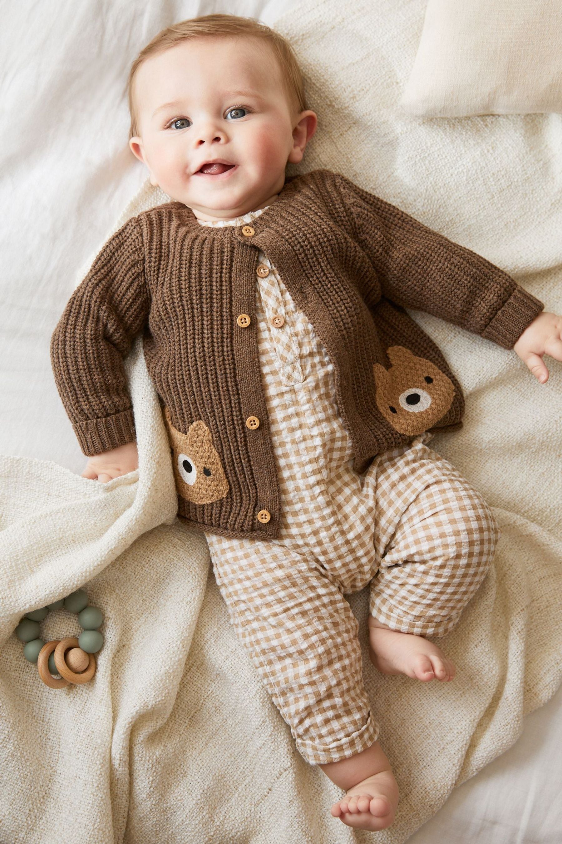 Brown Baby Bear Knit Cardigan (0mths-2yrs)