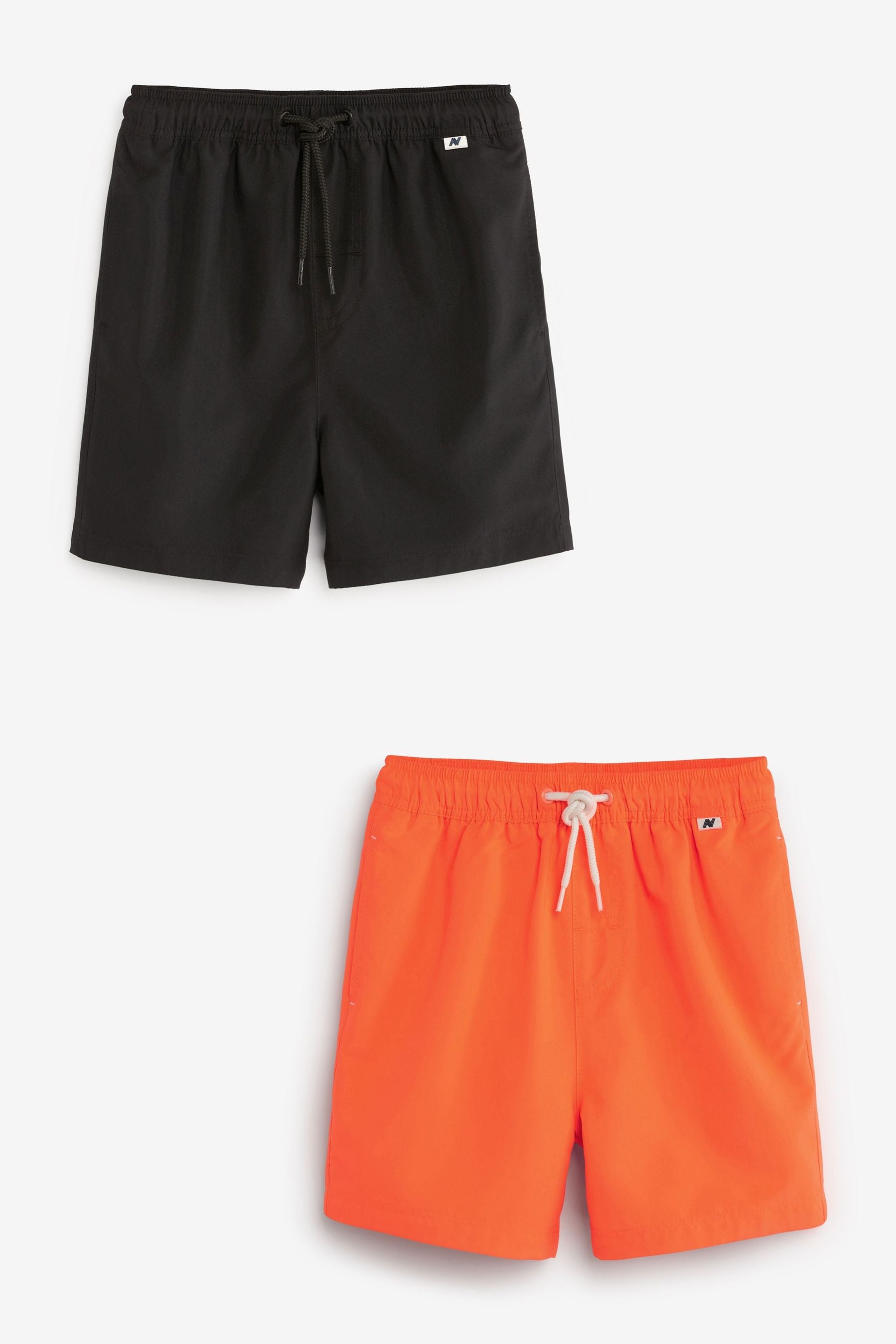 Black and Fluro Orange Swim Shorts 2 Pack (1.5-16yrs)