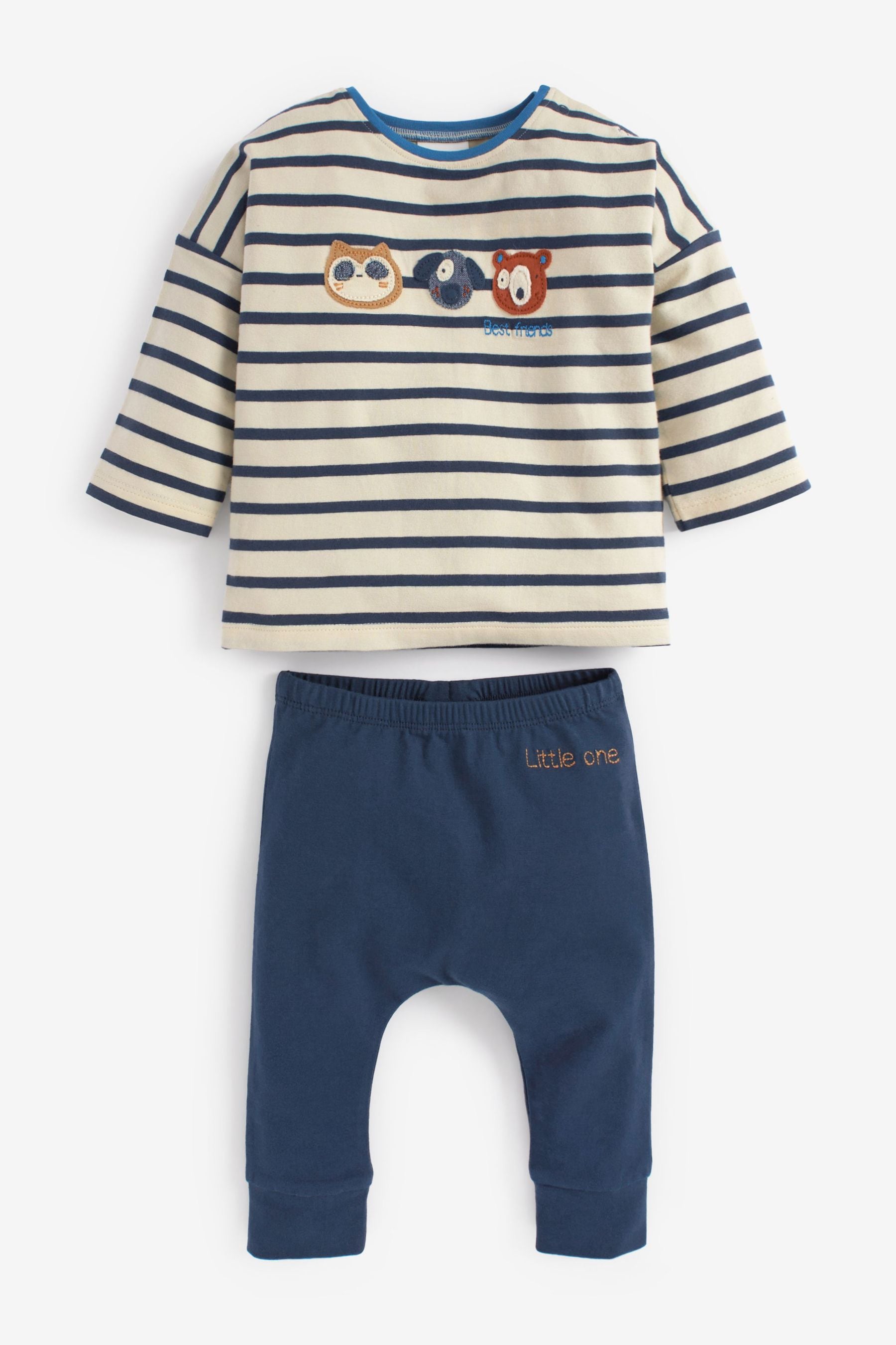 Navy Blue Character Baby 2 Pack T-Shirt & Leggings Set