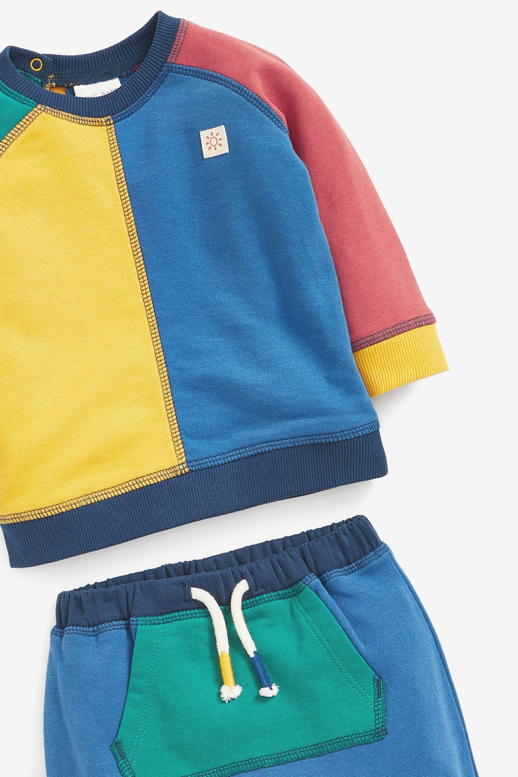 Bright Colourblock Jersey Sweatshirt And Jogger Set (0mths-2yrs)