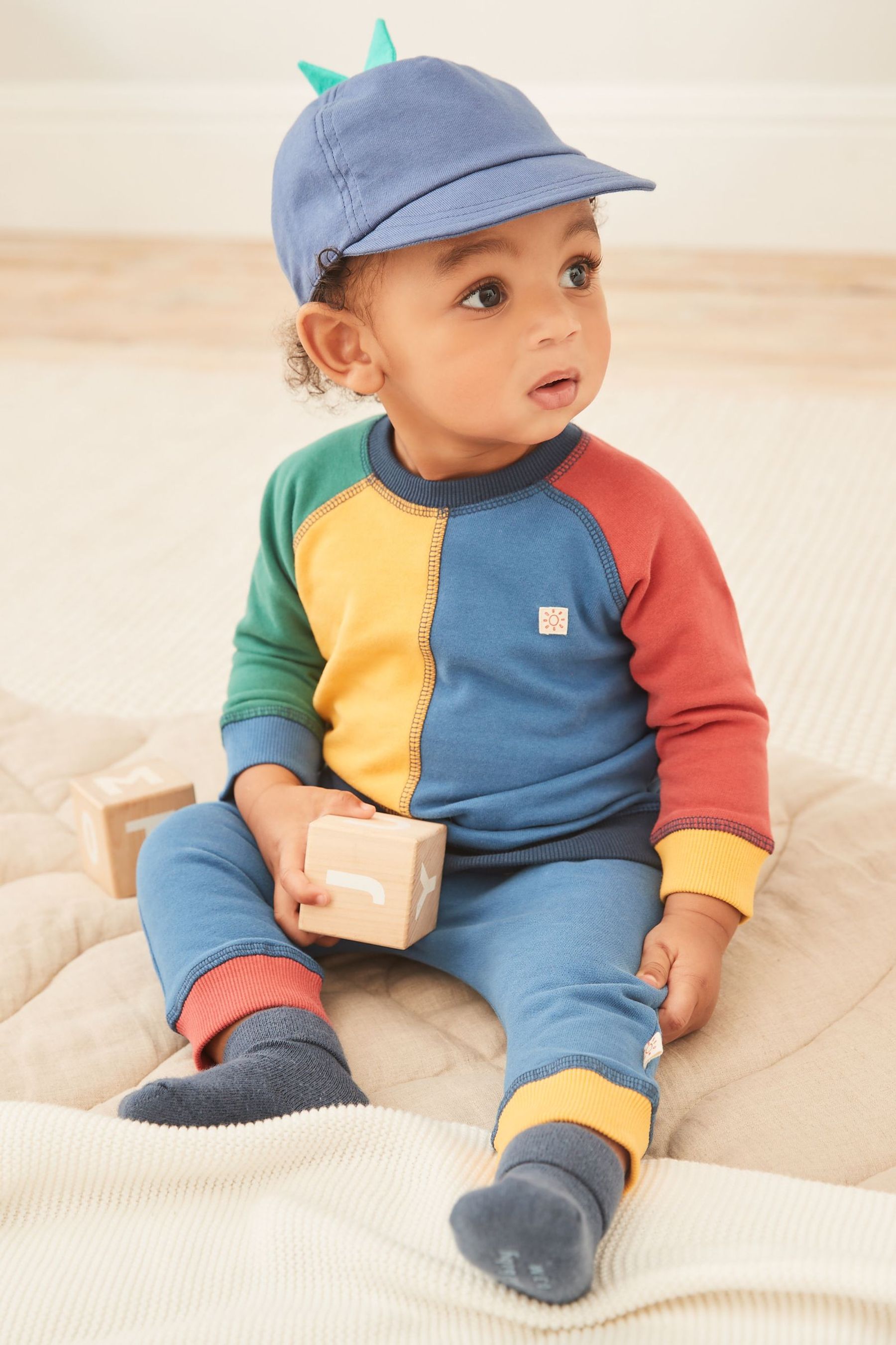 Bright Colourblock Jersey Sweatshirt And Jogger Set (0mths-2yrs)