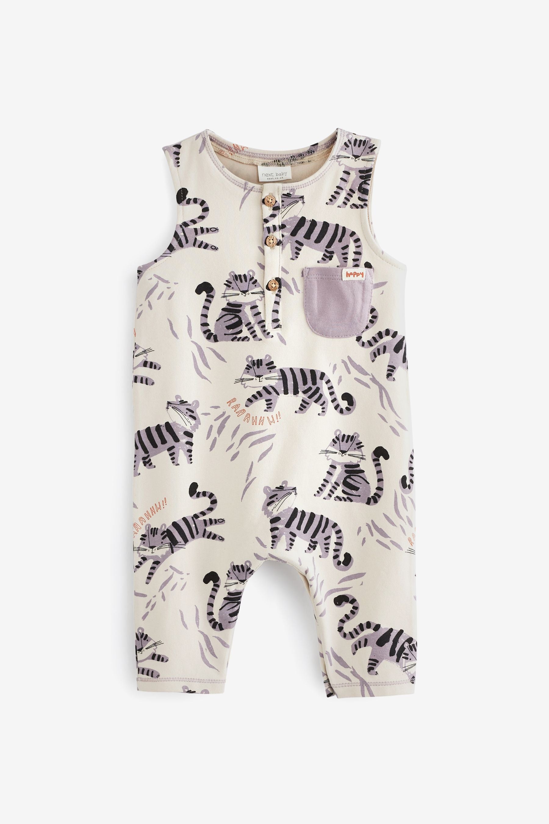 Grey Tiger Baby Romper (0mths-2yrs)