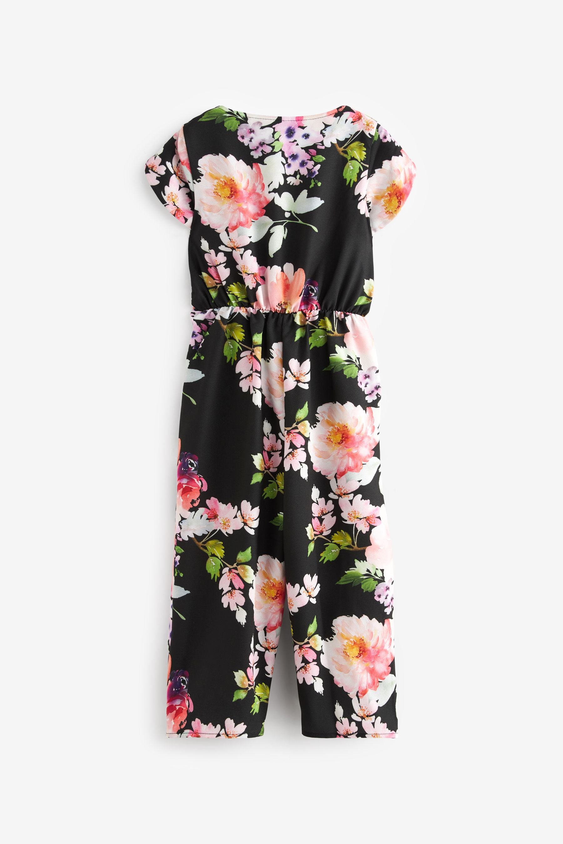 Black Floral Print Jumpsuit (3-16yrs)