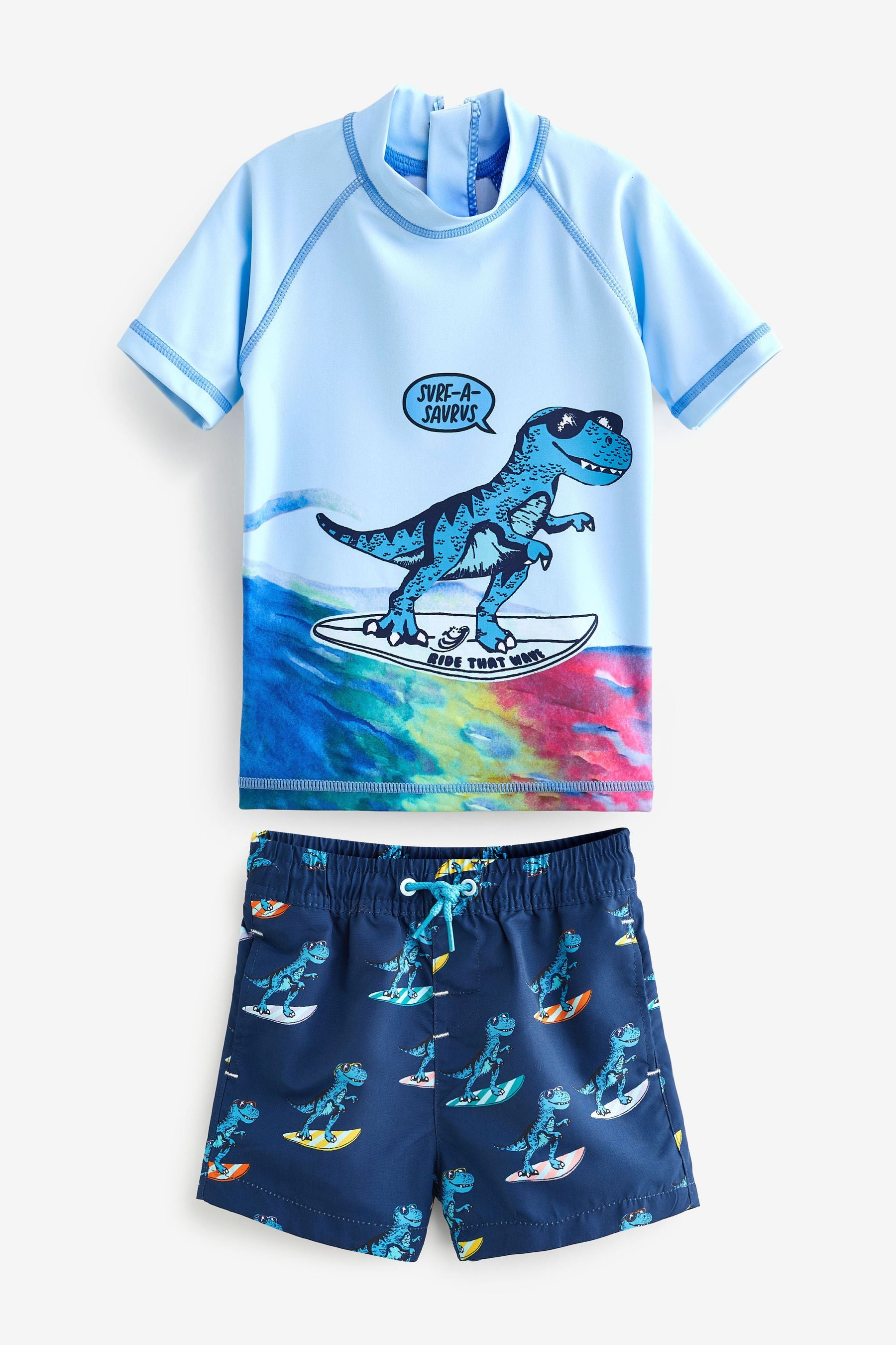 Blue 2 Piece Rash Vest And Shorts Set (3mths-7yrs)