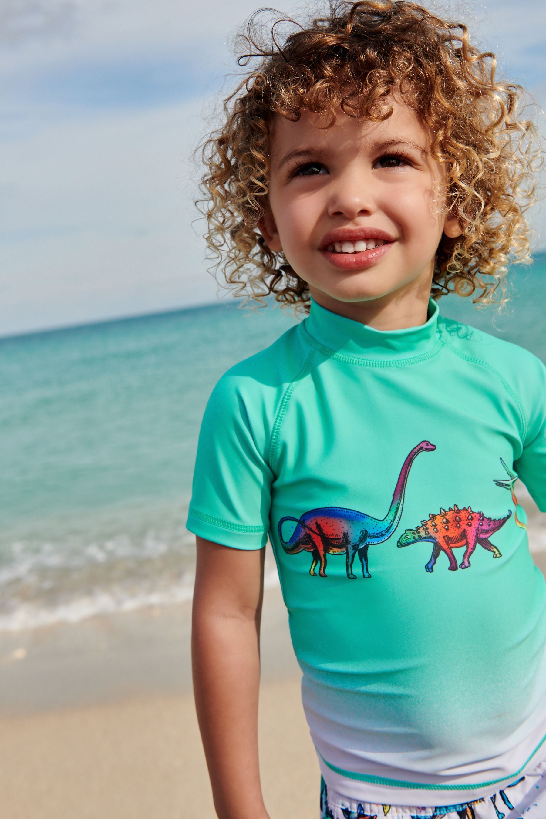 Spikey Splat Dinosaur 2 Piece Rash Vest And Shorts Set (3mths-7yrs)