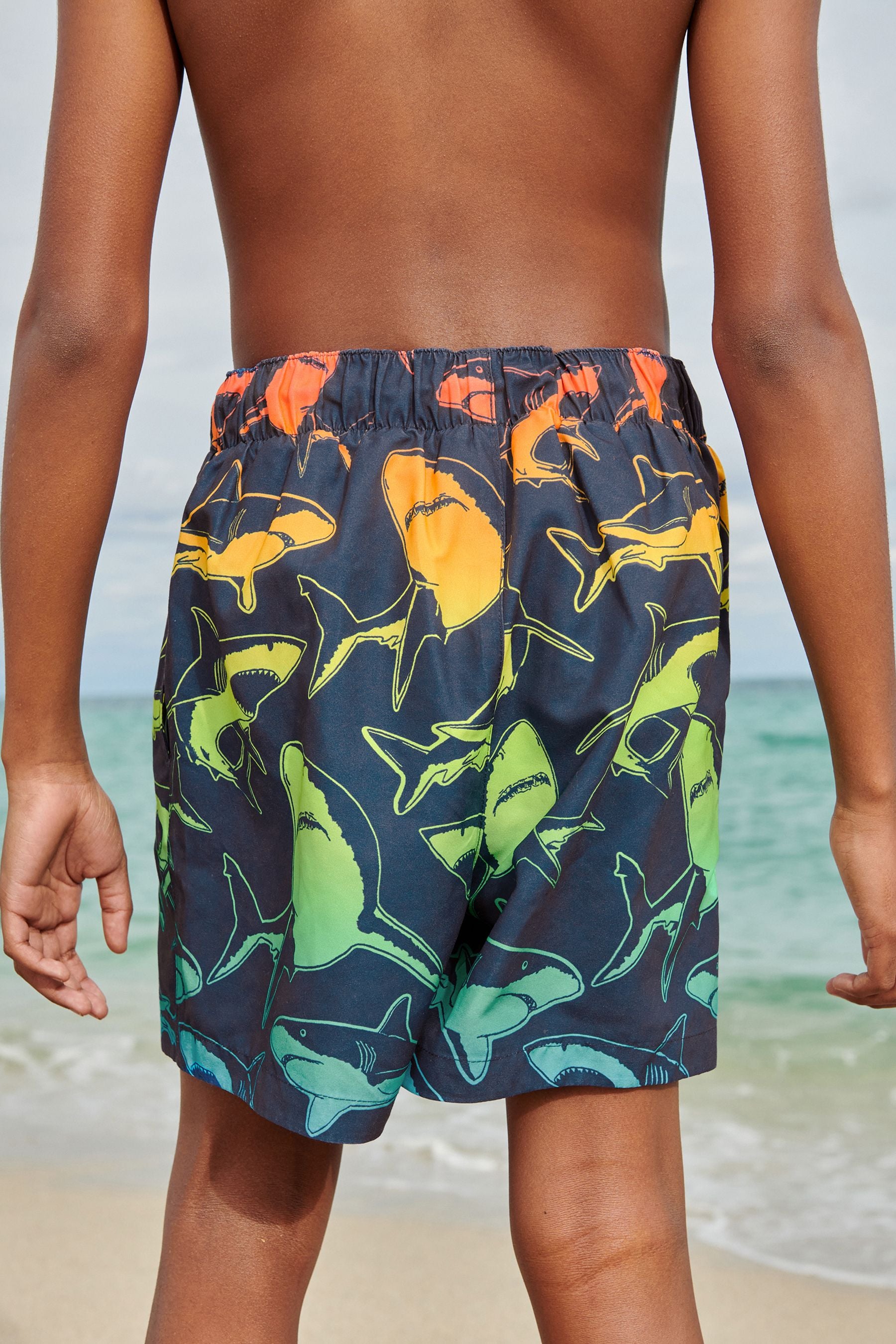 Blue Ombre Shark Swim Shorts (3-16yrs)